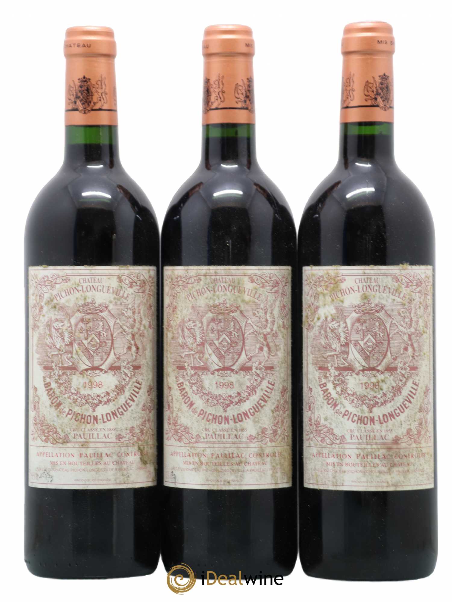 Pichon Longueville Baron 2ème Grand Cru Classé 1998 - Lot de 3 bouteilles - 0