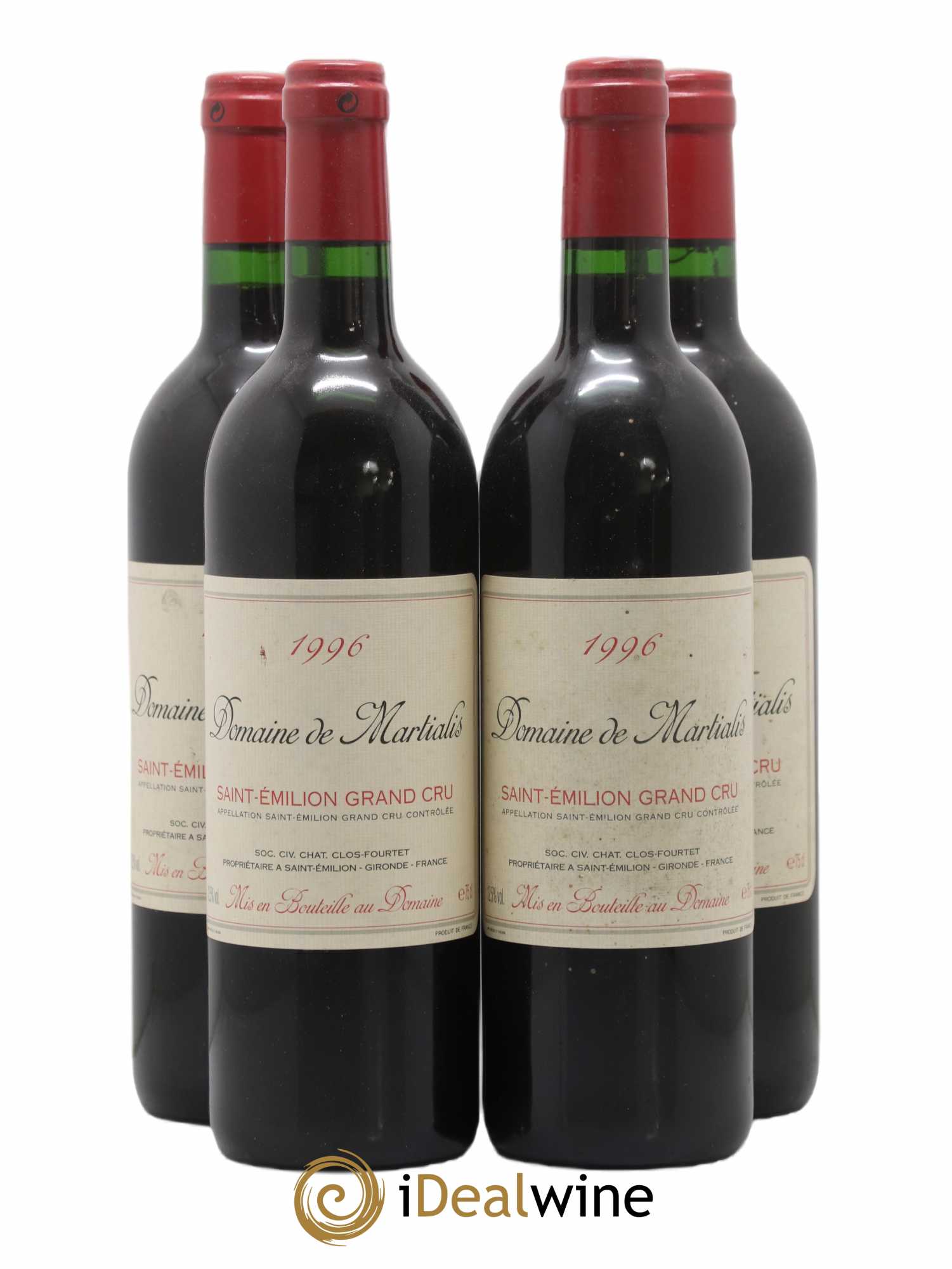 Saint-Émilion Grand Cru Domaine De Martialis 1996 - Posten von 4 Flaschen - 0
