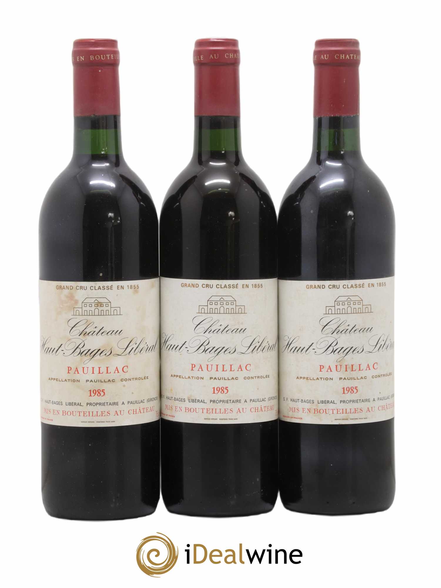 Château Haut Bages Libéral 5ème Grand Cru Classé 1985 - Lot de 3 bouteilles - 0