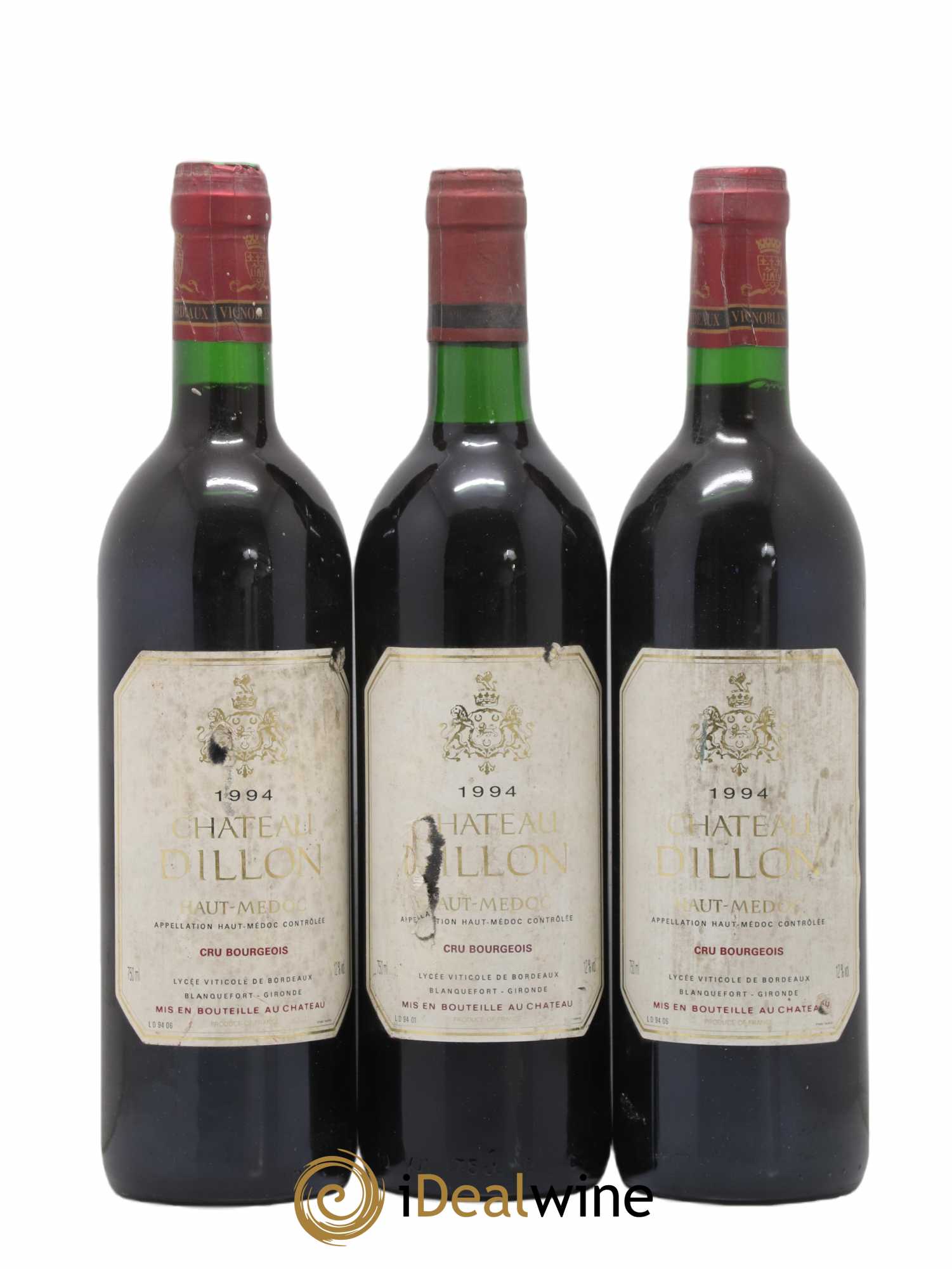 Château Dillon Cru Bourgeois 1994 - Lot de 3 bouteilles - 0