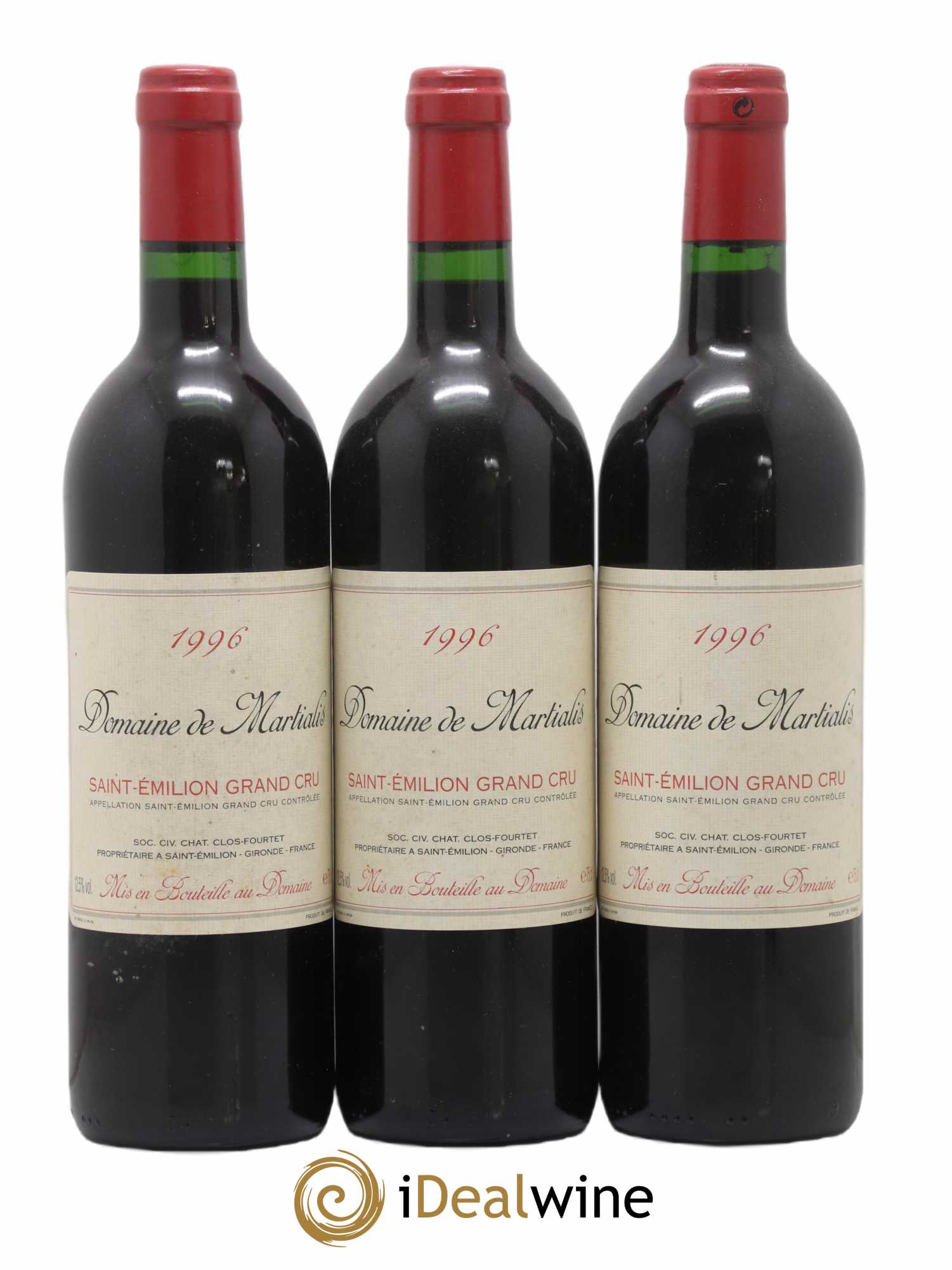 Saint-Émilion Grand Cru Domaine De Martialis 1996 - Posten von 3 Flaschen - 0