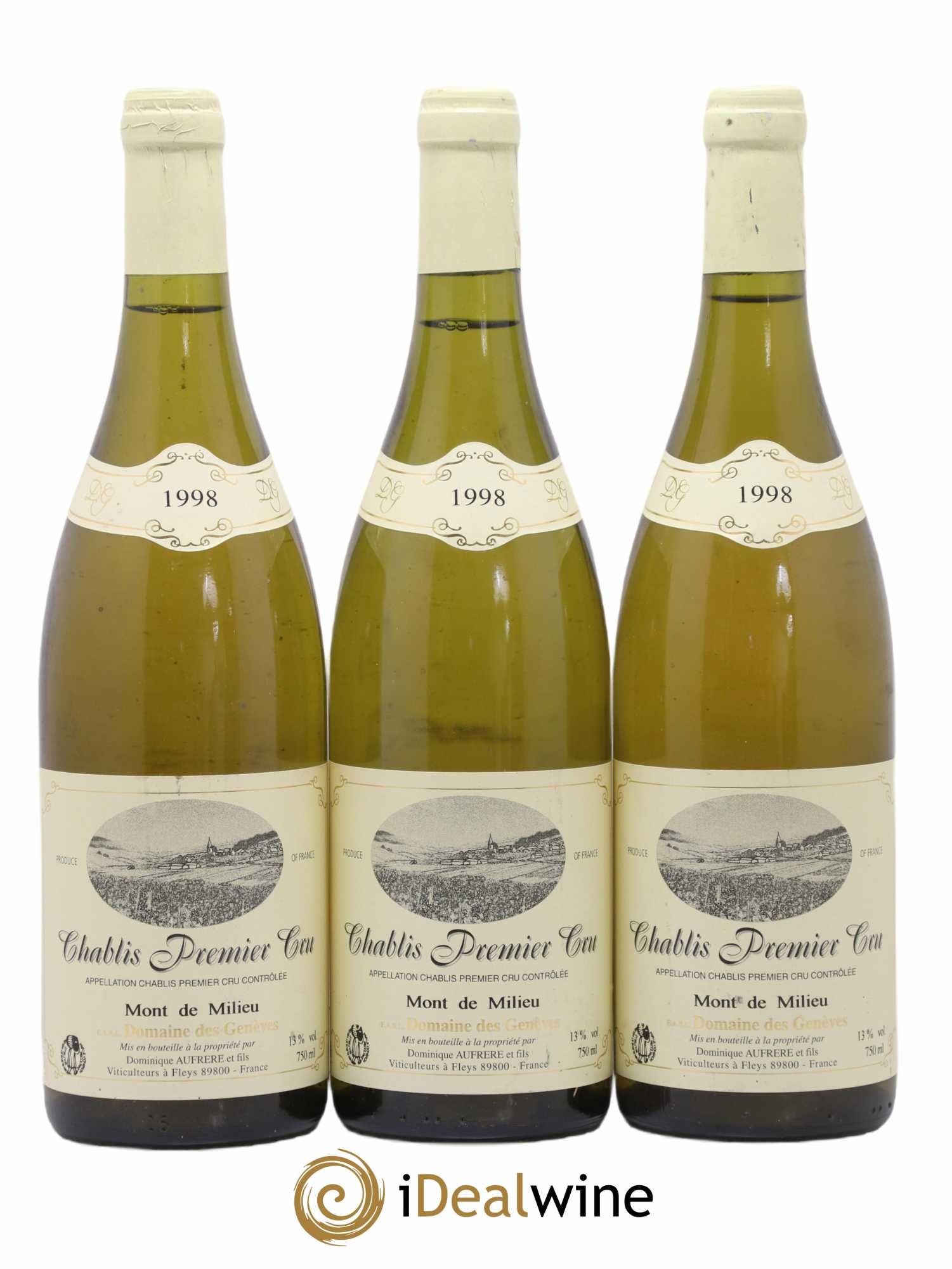 Chablis 1er Cru Mont De Milieu Domaine Geneves 1998 - Posten von 3 Flaschen - 0