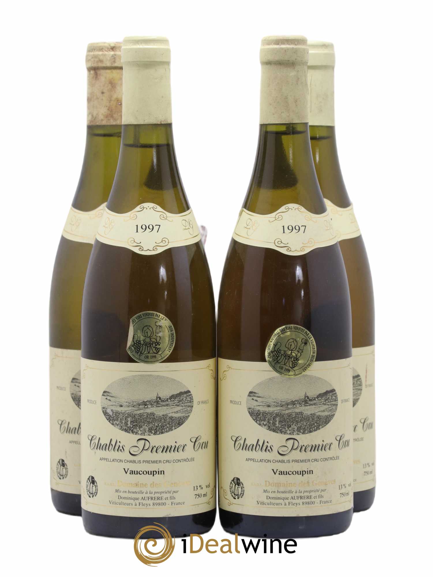 Chablis 1er Cru Vaucoupin Domaine Des Geneves Dominique Aufrere Et Fils 1997 - Posten von 4 Flaschen - 0