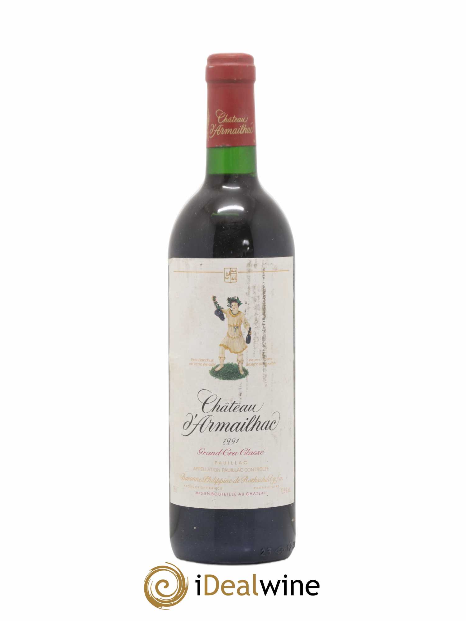 Château d' Armailhac - Mouton Baron(ne) Philippe 5ème Grand Cru Classé 1991 - Lot de 1 bouteille - 0