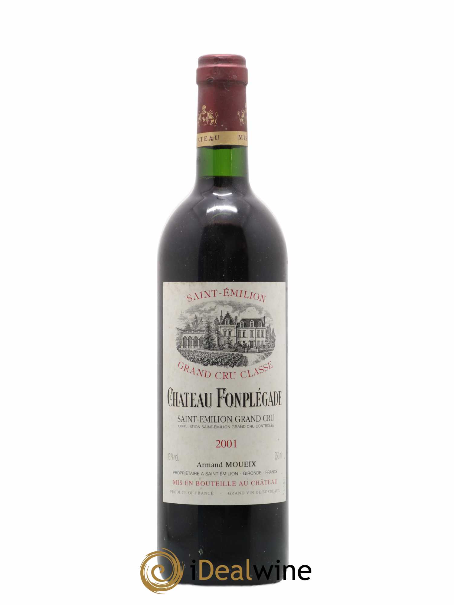 Château Fonplegade Grand Cru Classé 2001 - Lot de 1 bouteille - 0
