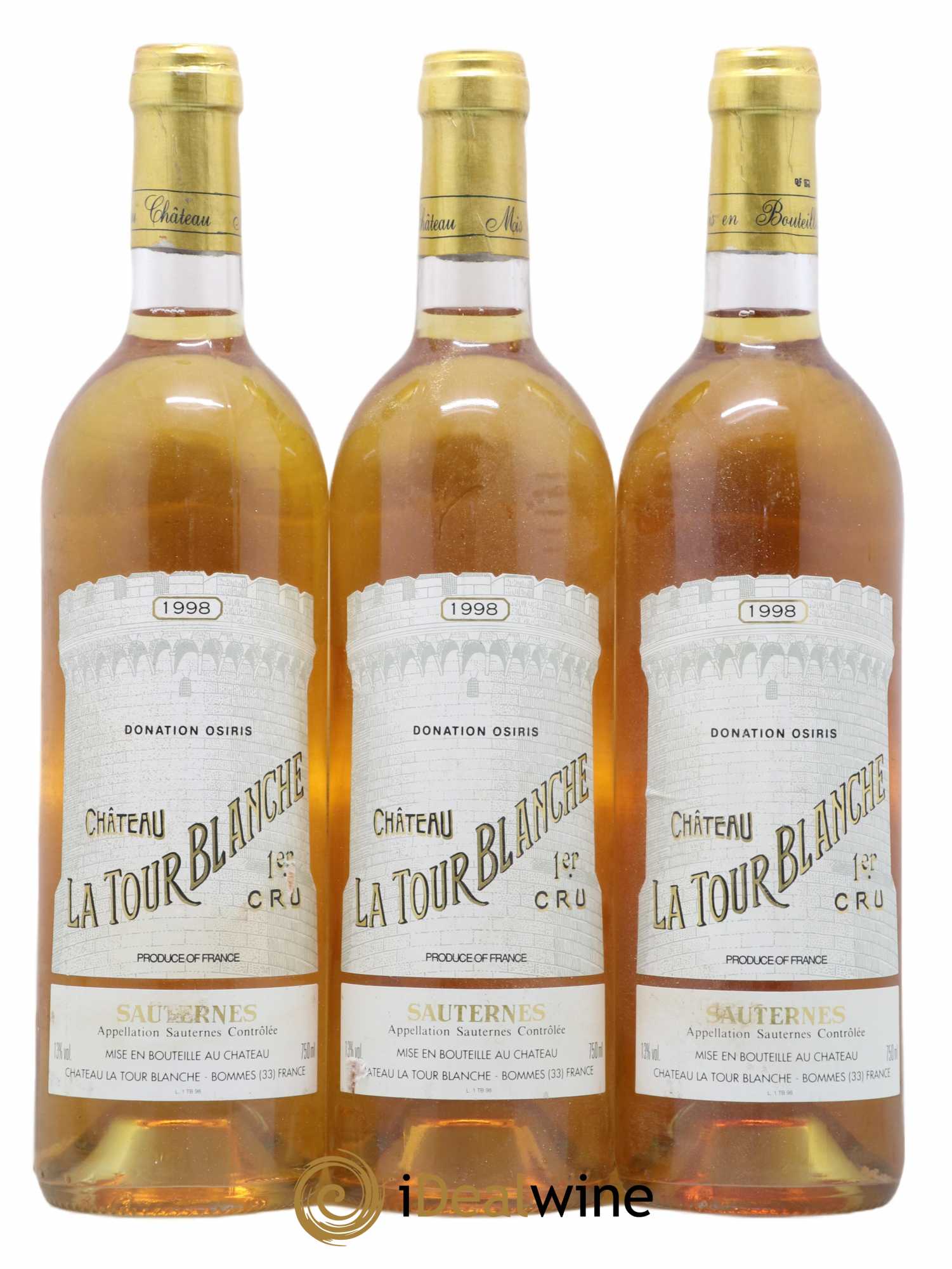 Château la Tour Blanche 1er Grand Cru Classé 1998 - Lotto di 3 bottiglie - 0