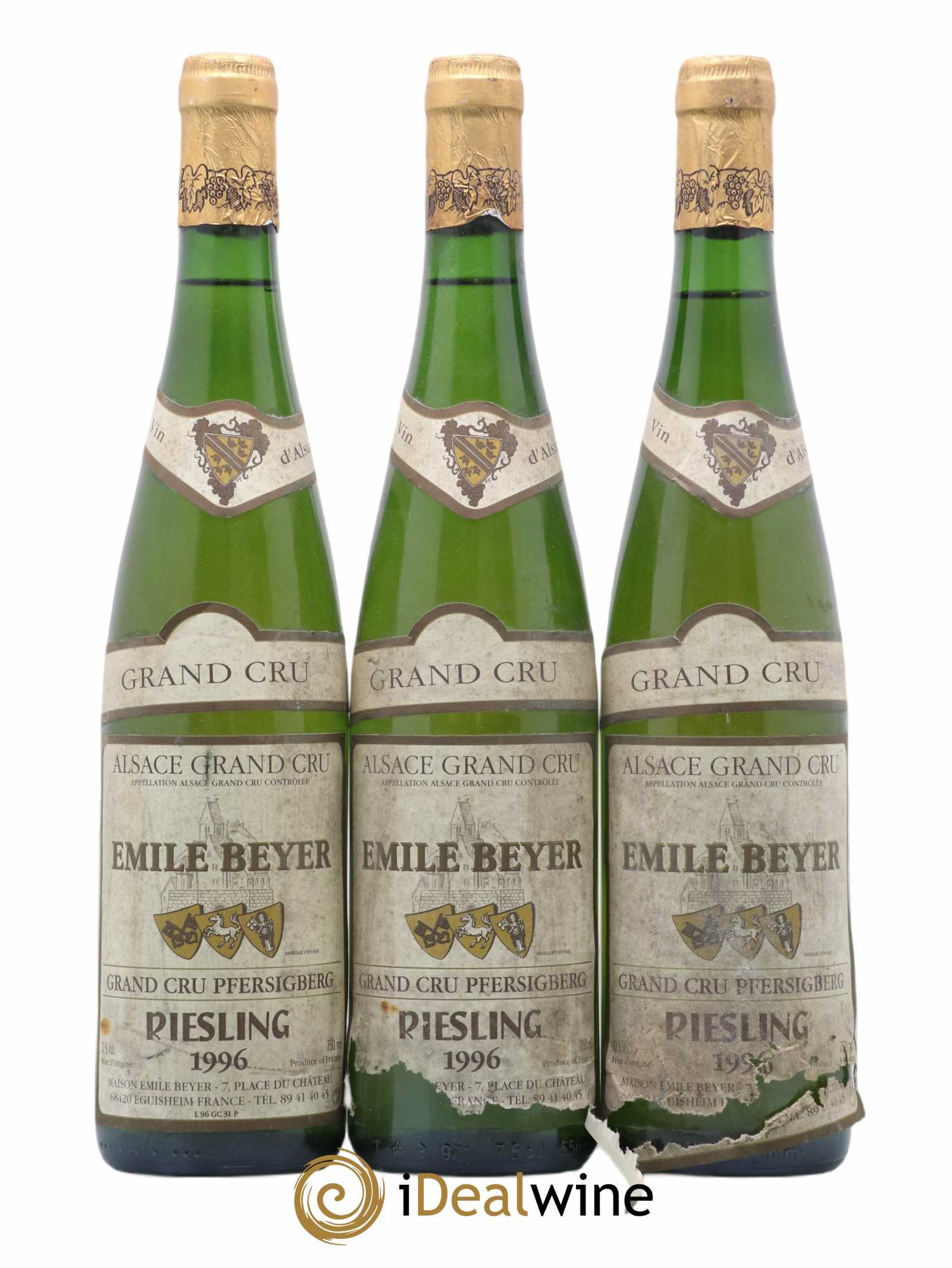 Riesling Grand Cru Pfersigberg Emile Beyer 1996 - Lot de 3 bouteilles - 0