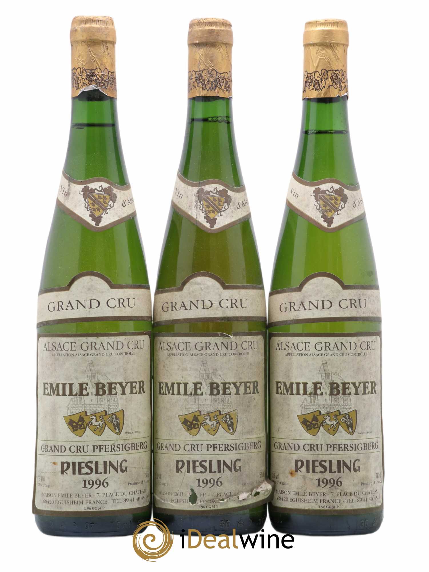 Riesling Grand Cru Pfersigberg Emile Beyer 1996 - Lot de 3 bouteilles - 0