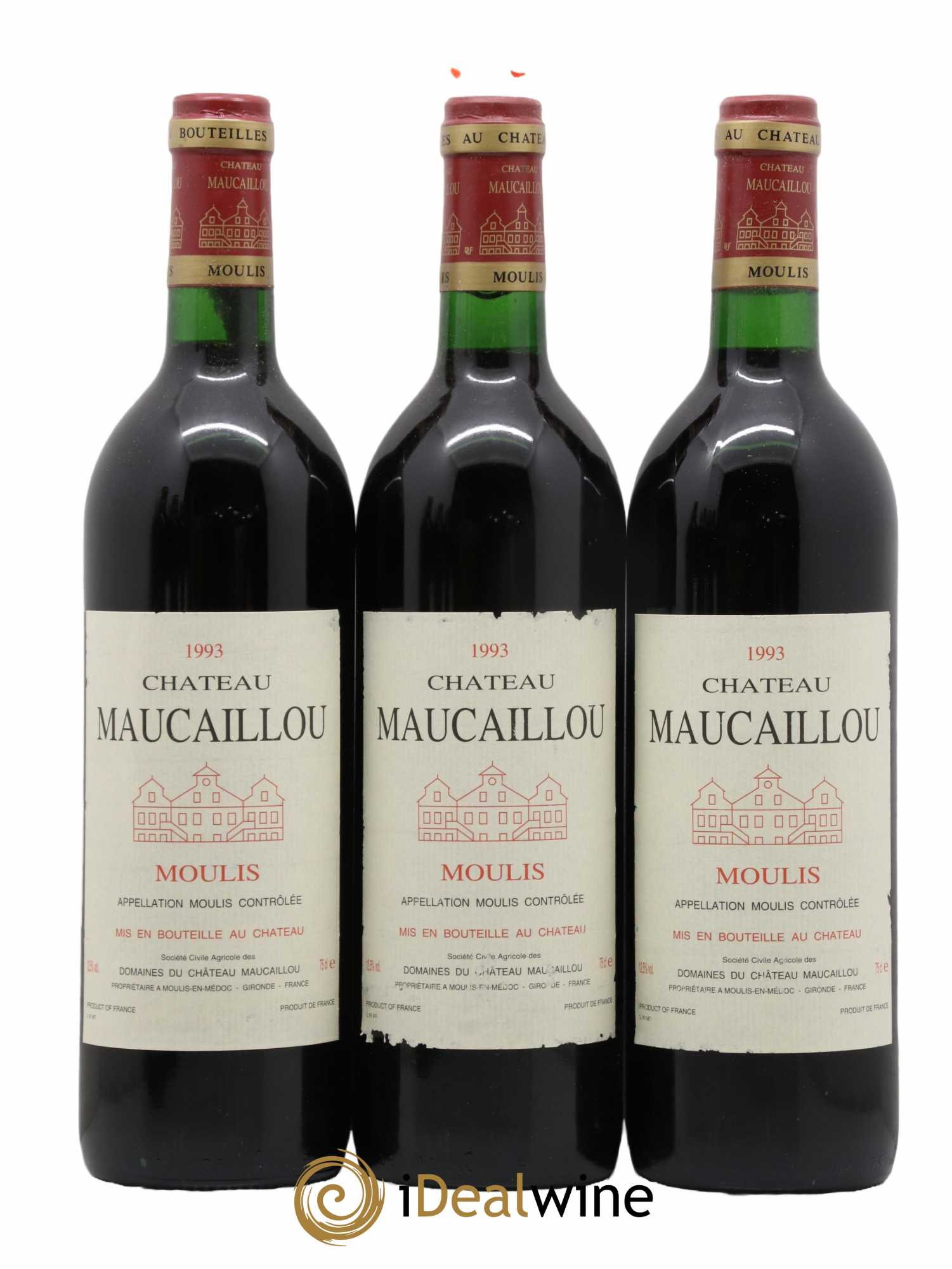 Château Maucaillou 1993 - Lot de 3 bouteilles - 0