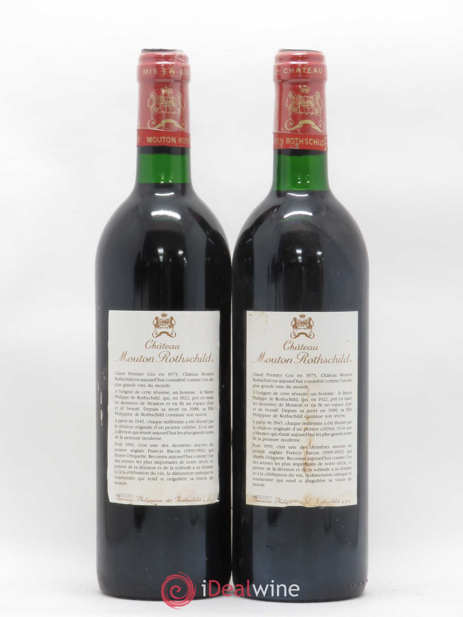 Château Mouton Rothschild 1er Grand Cru Classé 1990 - Lot de 2 bouteilles - 1