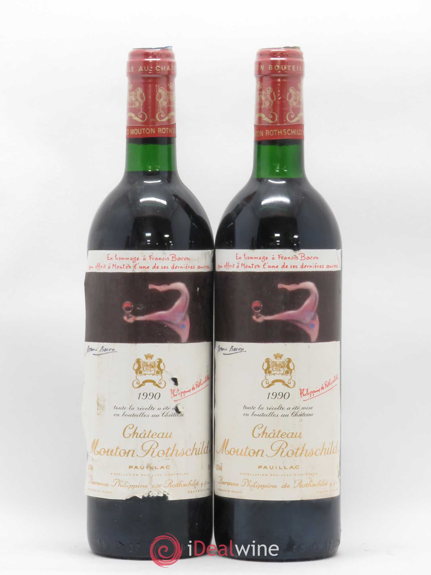 Château Mouton Rothschild 1er Grand Cru Classé 1990 - Lot de 2 bouteilles - 0