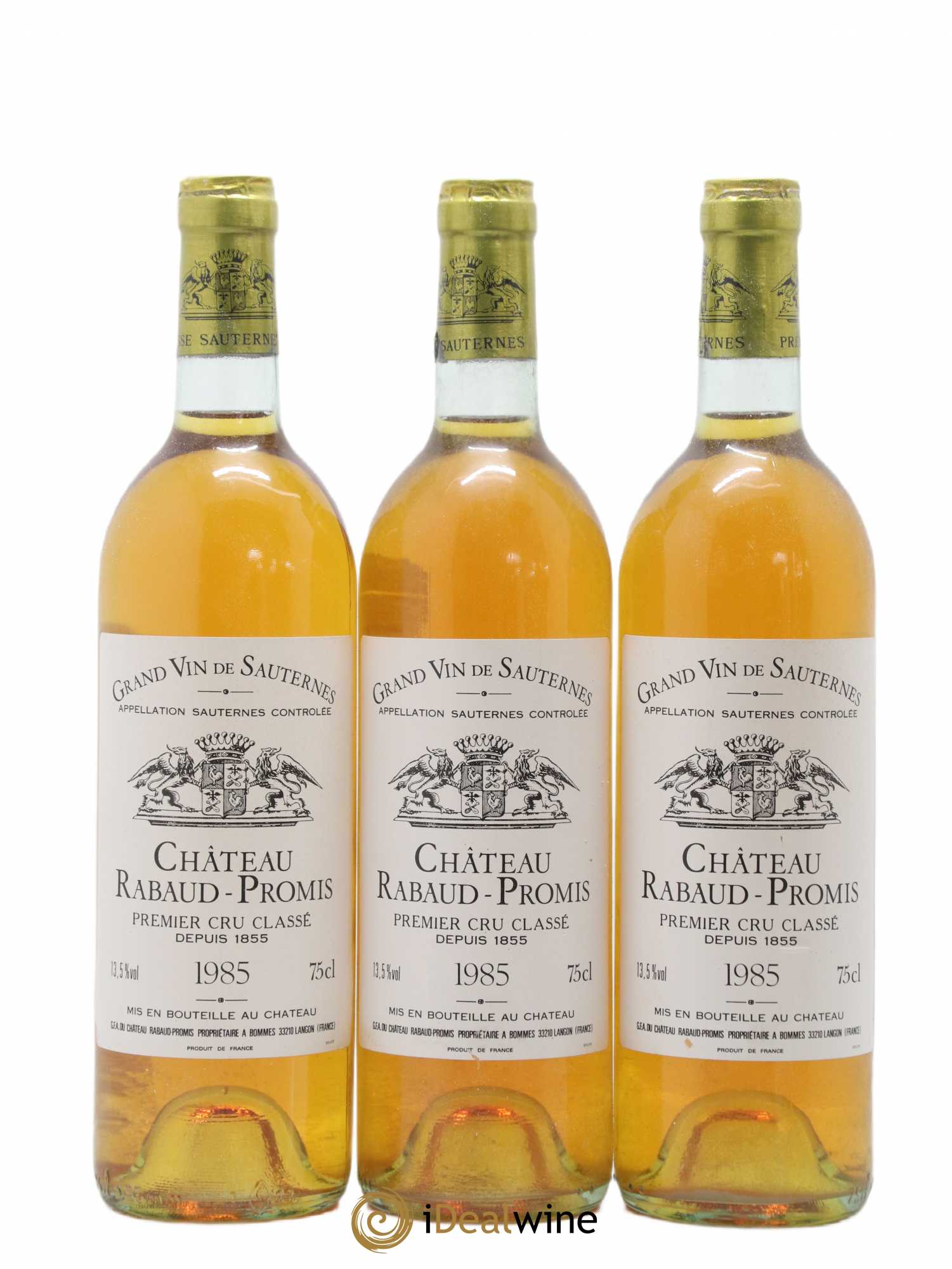 Château Rabaud Promis 1er Grand Cru Classé 1985 - Lotto di 3 bottiglie - 0
