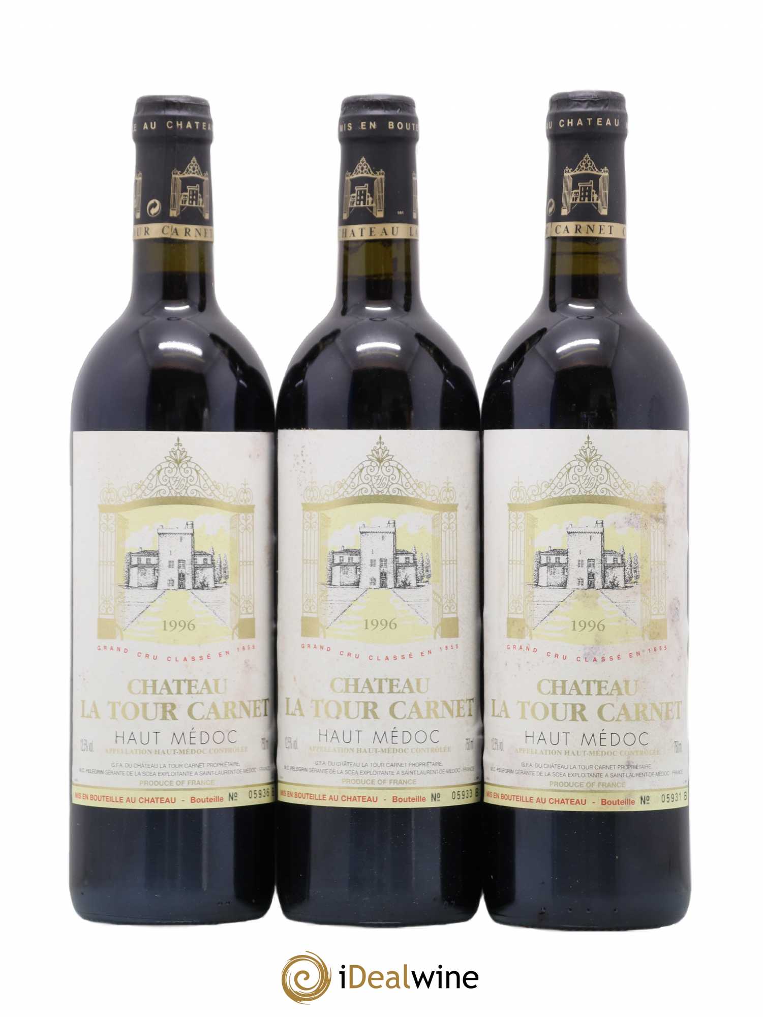 Château la Tour Carnet 4ème Grand Cru Classé 1996 - Lot de 6 bouteilles - 2