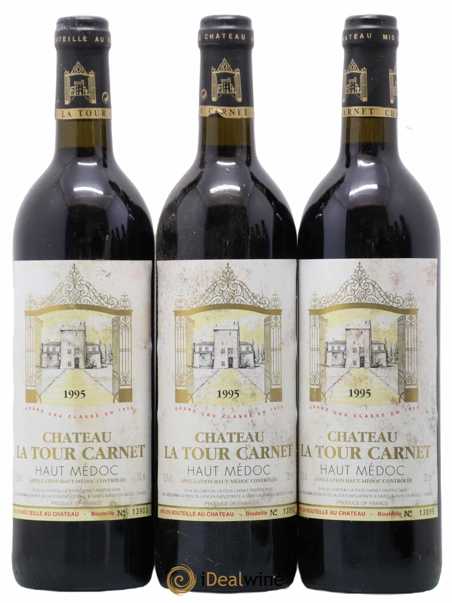 Château la Tour Carnet 4ème Grand Cru Classé 1995 - Lot de 6 bouteilles - 1