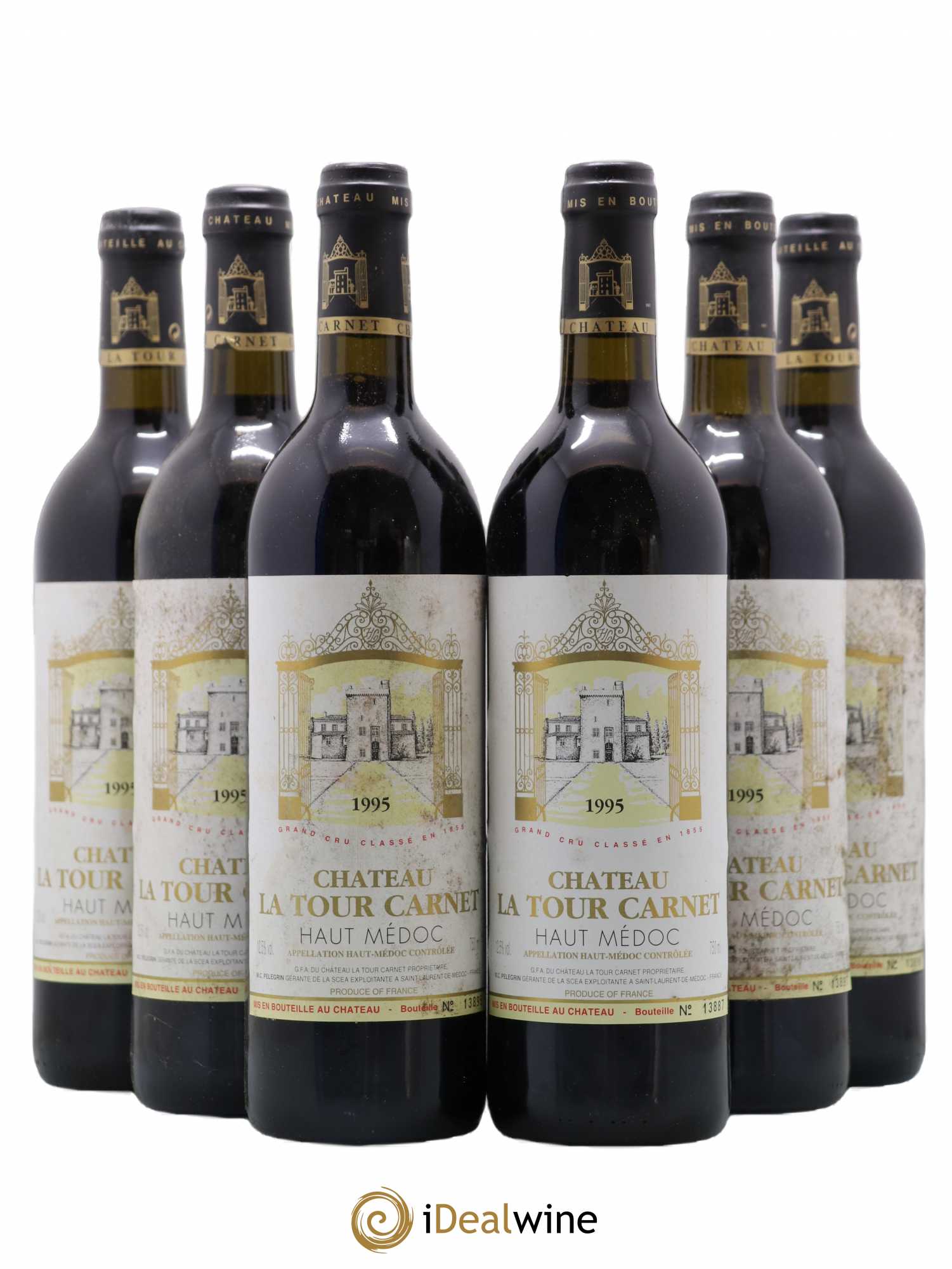 Château la Tour Carnet 4ème Grand Cru Classé 1995 - Lot de 6 bouteilles - 0