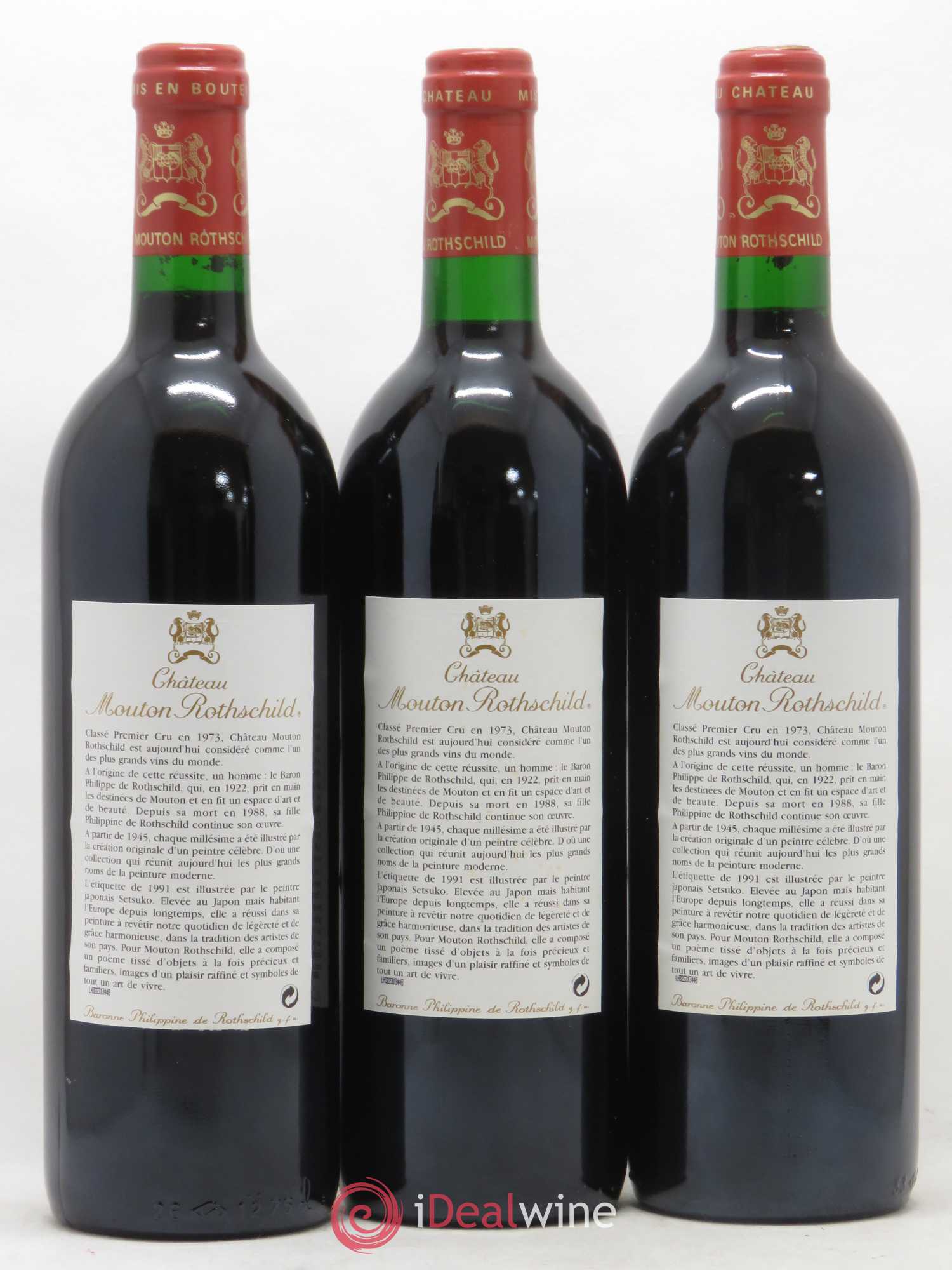 Château Mouton Rothschild 1er Grand Cru Classé 1991 - Lot de 12 bouteilles - 6