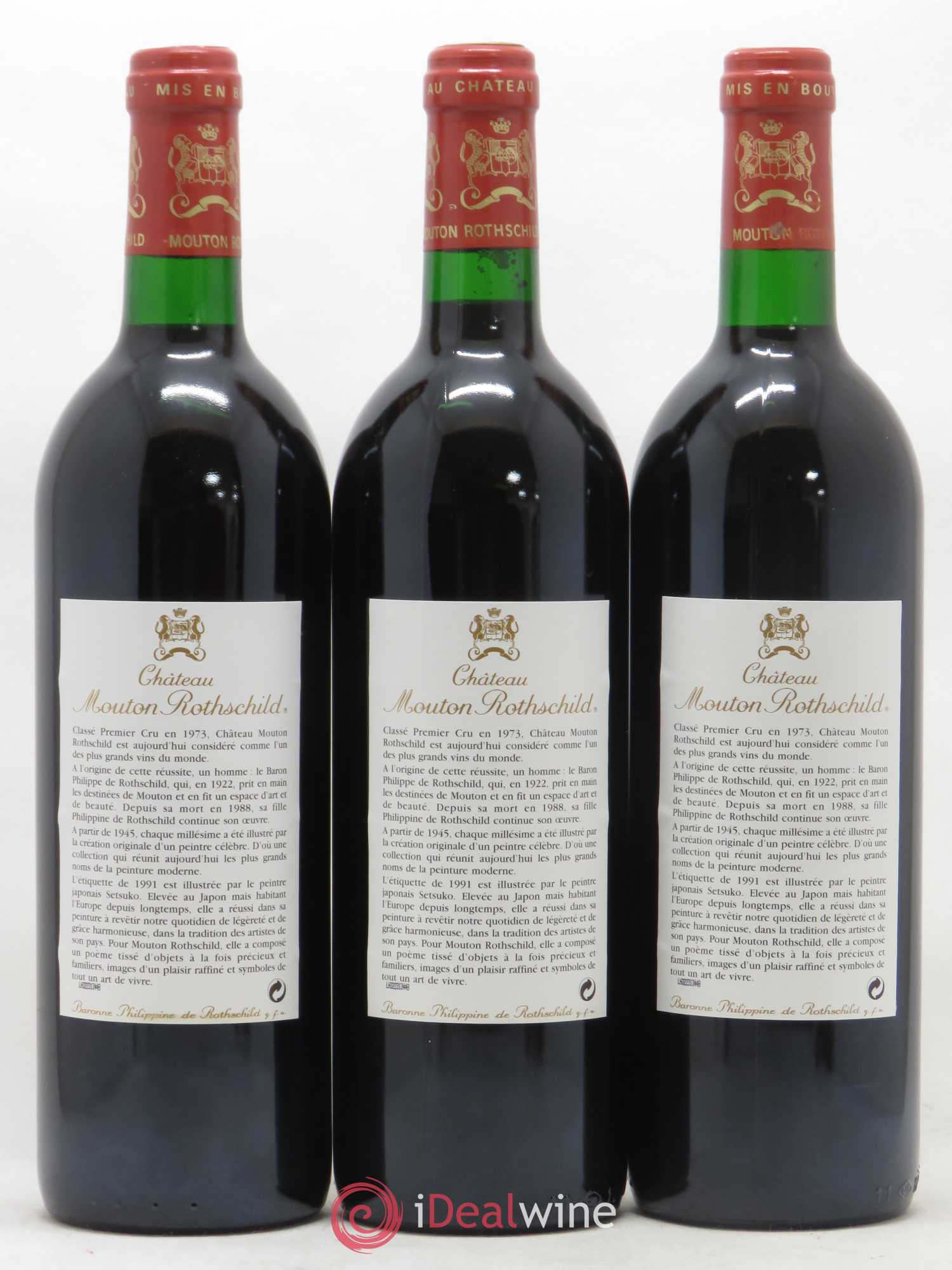 Château Mouton Rothschild 1er Grand Cru Classé 1991 - Lot de 12 bouteilles - 8