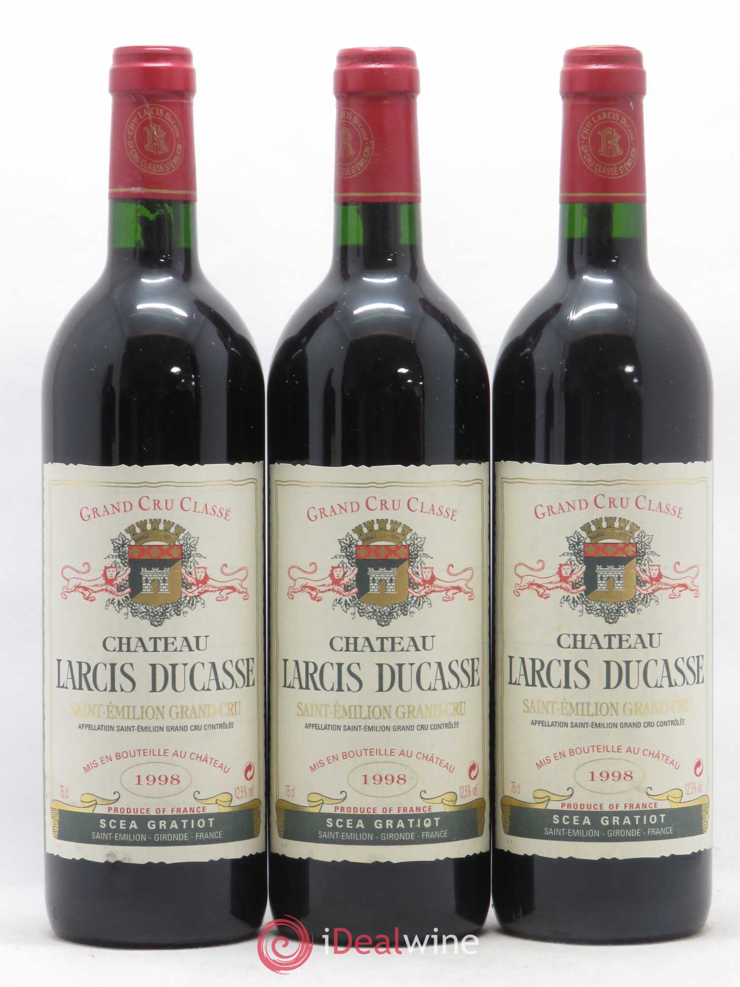 Château Larcis Ducasse 1er Grand Cru Classé B 1998 - Lot de 12 bouteilles - 1