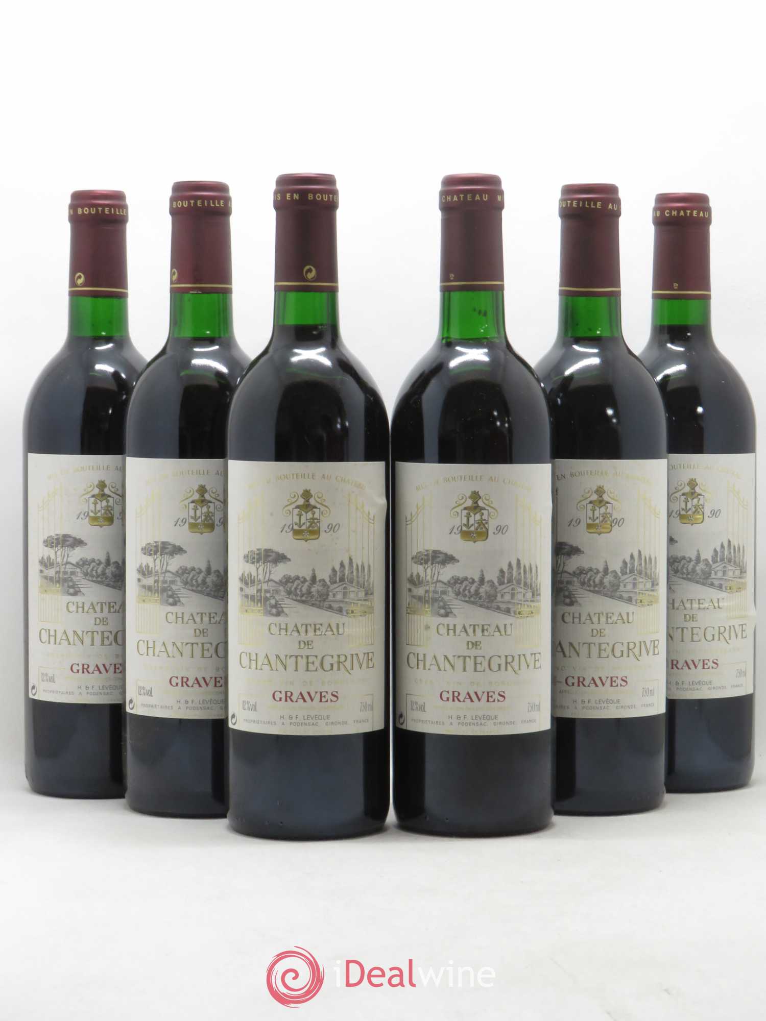 Château de Chantegrive 1990 - Lot de 6 bouteilles - 0