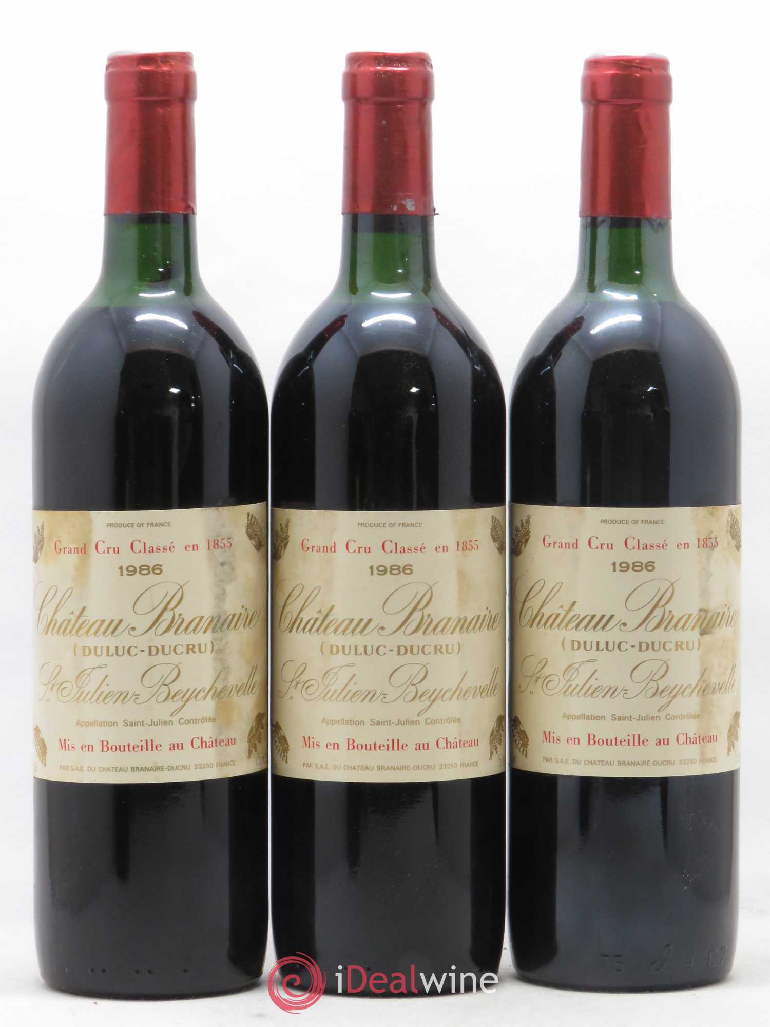 Château Branaire Ducru 4ème Grand Cru Classé 1986 - Lot de 12 bouteilles - 1