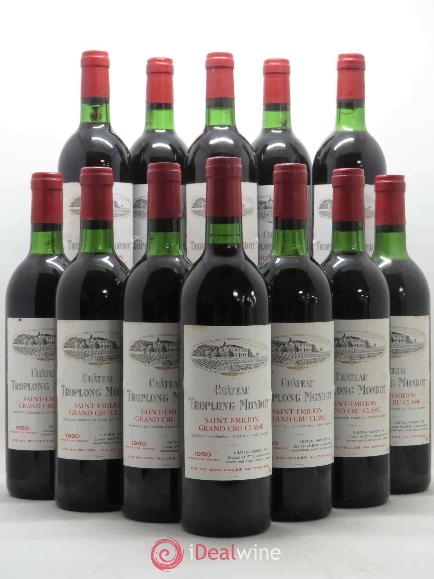 Château Troplong Mondot 1er Grand Cru Classé B 1980 - Lot de 12 bouteilles - 0