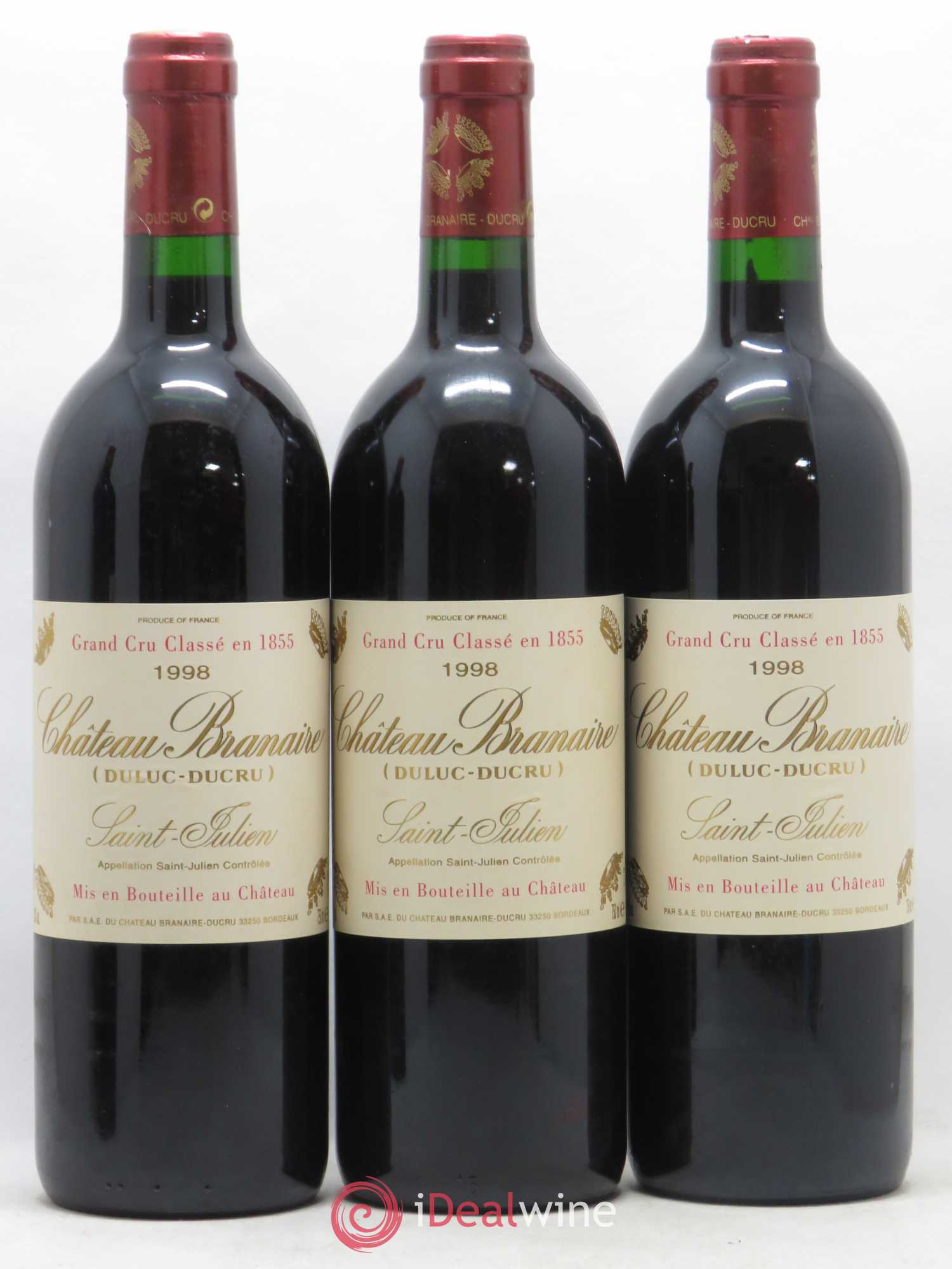 Château Branaire Ducru 4ème Grand Cru Classé 1998 - Lot de 12 bouteilles - 1