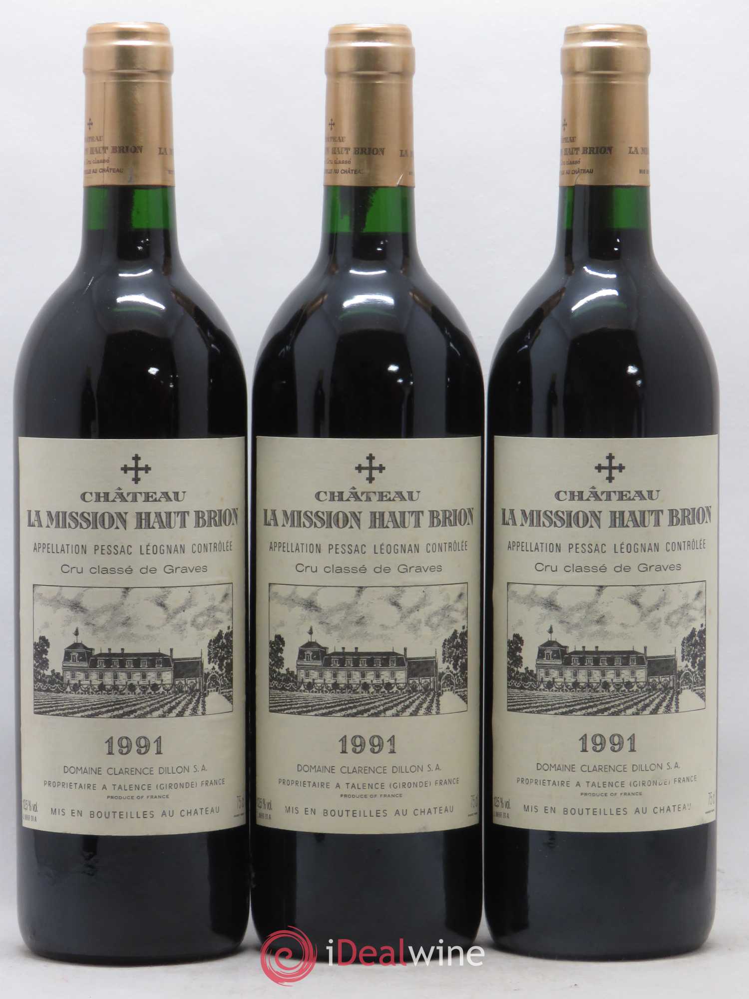 Château la Mission Haut-Brion Cru Classé de Graves 1991 - Lot de 12 bouteilles - 1