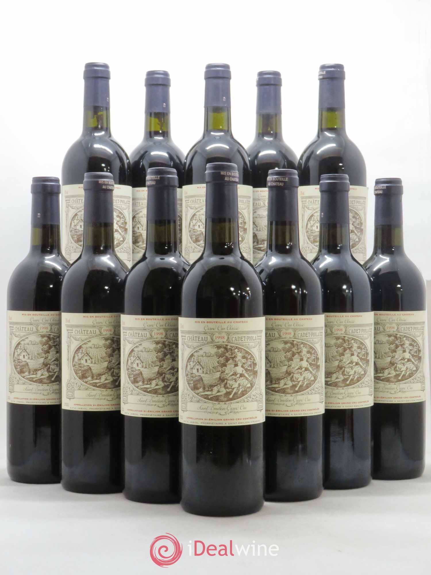 Château Cadet Piola Grand Cru Classé 1998 - Lot de 12 bouteilles - 0
