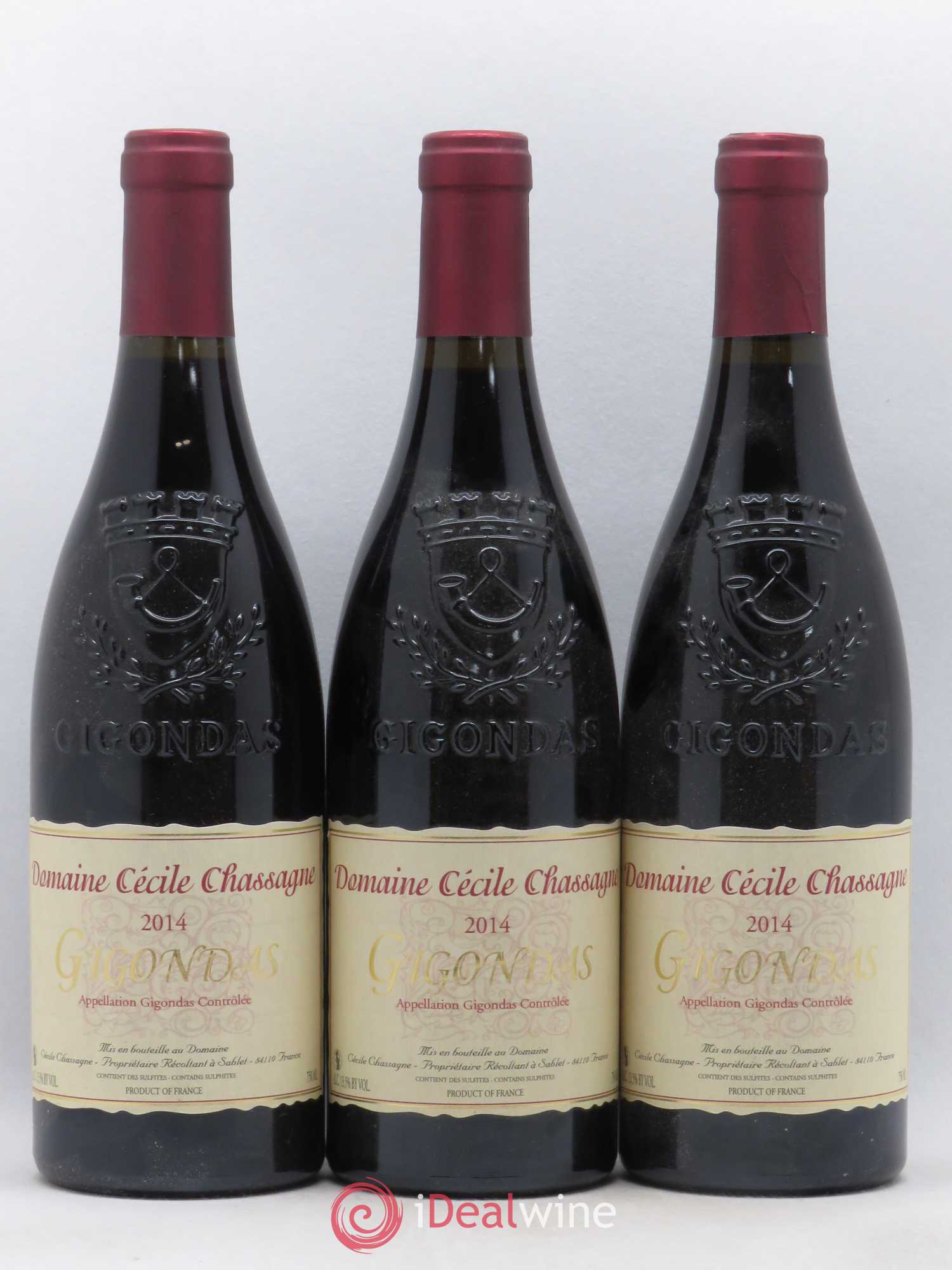 Gigondas Cécile Chassagne (sans prix de réserve) 2014 - Posten von 3 Flaschen - 0