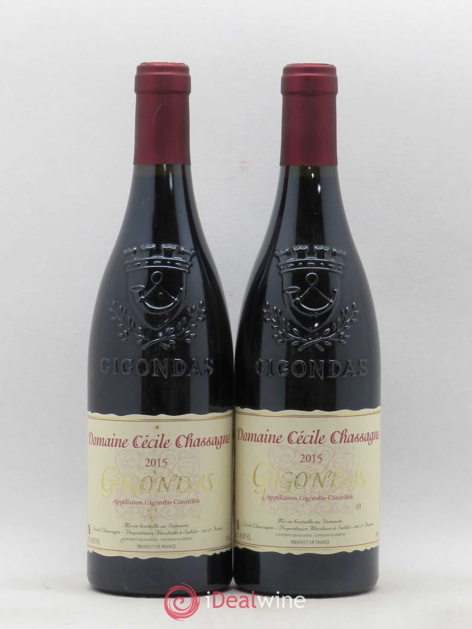 Gigondas Cécile Chassagne (sans prix de réserve) 2015 - Posten von 2 Flaschen - 0