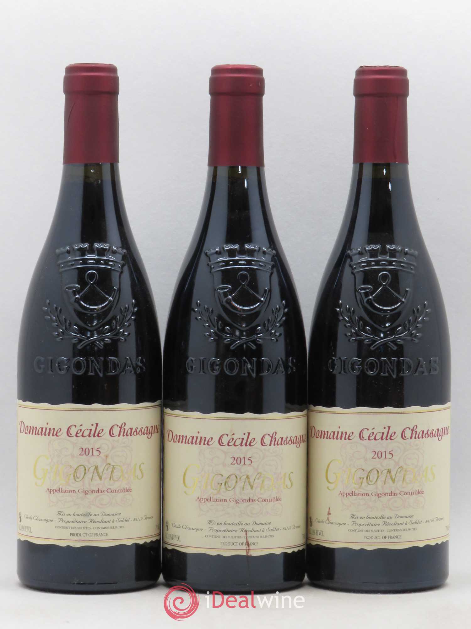 Gigondas Cécile Chassagne (sans prix de réserve) 2015 - Posten von 3 Flaschen - 0