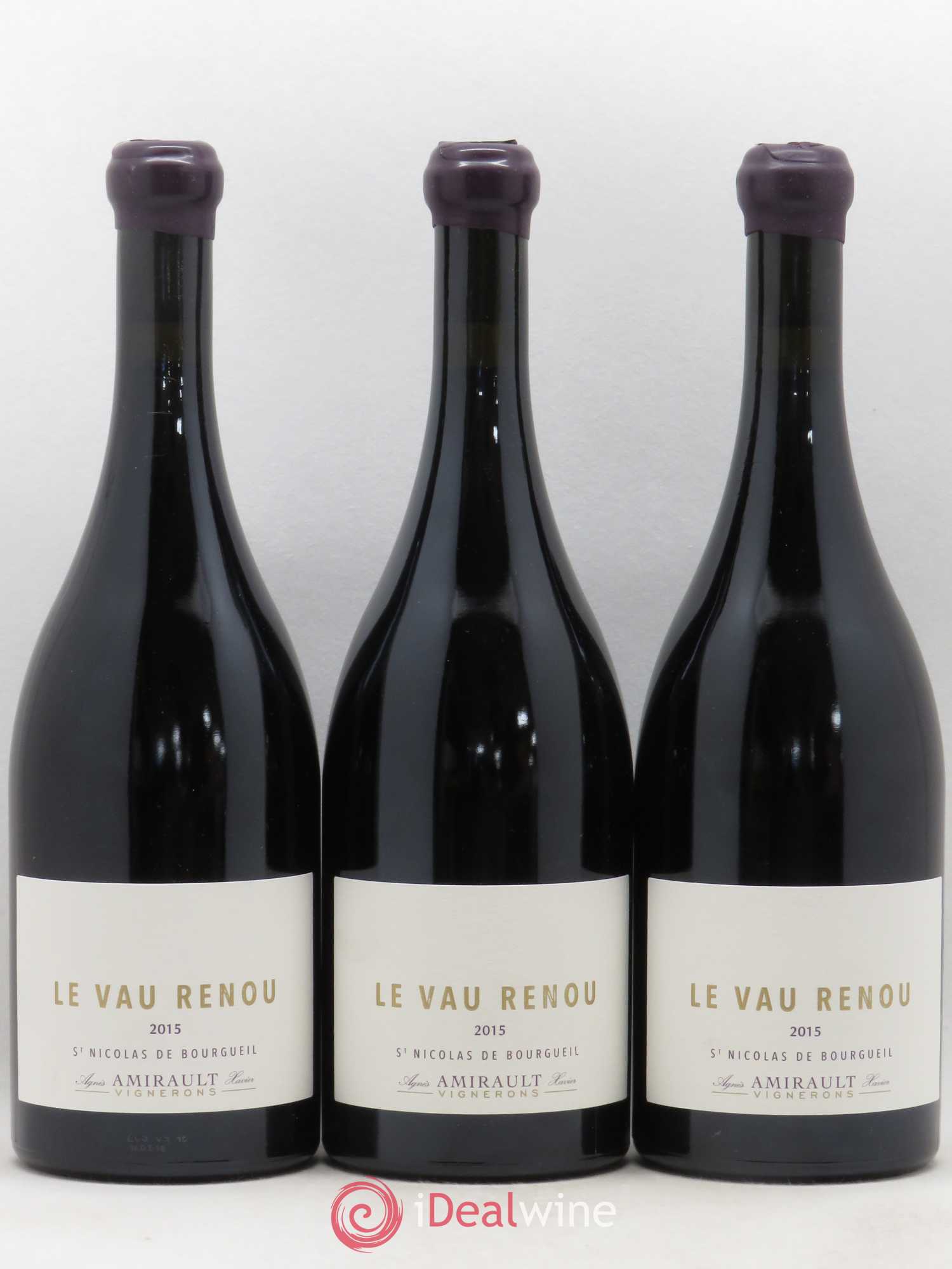 Saint-Nicolas de Bourgueil Le Vau Renou Domaine Amirault (sans prix de réserve) 2015 - Posten von 3 Flaschen - 0