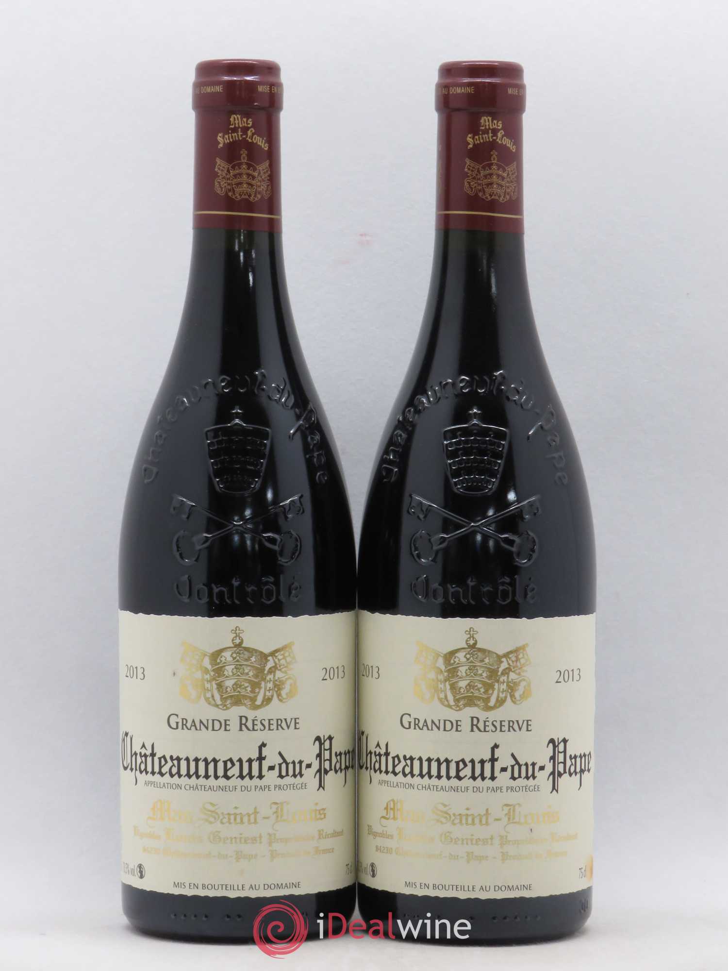 Châteauneuf-du-Pape Grande Réserve Mas Saint-Louis (sans prix de réserve) 2013 - Lot de 2 bouteilles - 0