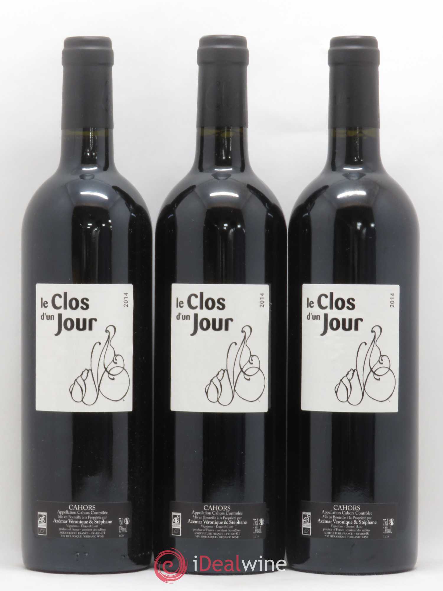 Cahors Le Clos d'un jour (sans prix de réserve) 2014 - Posten von 3 Flaschen - 0