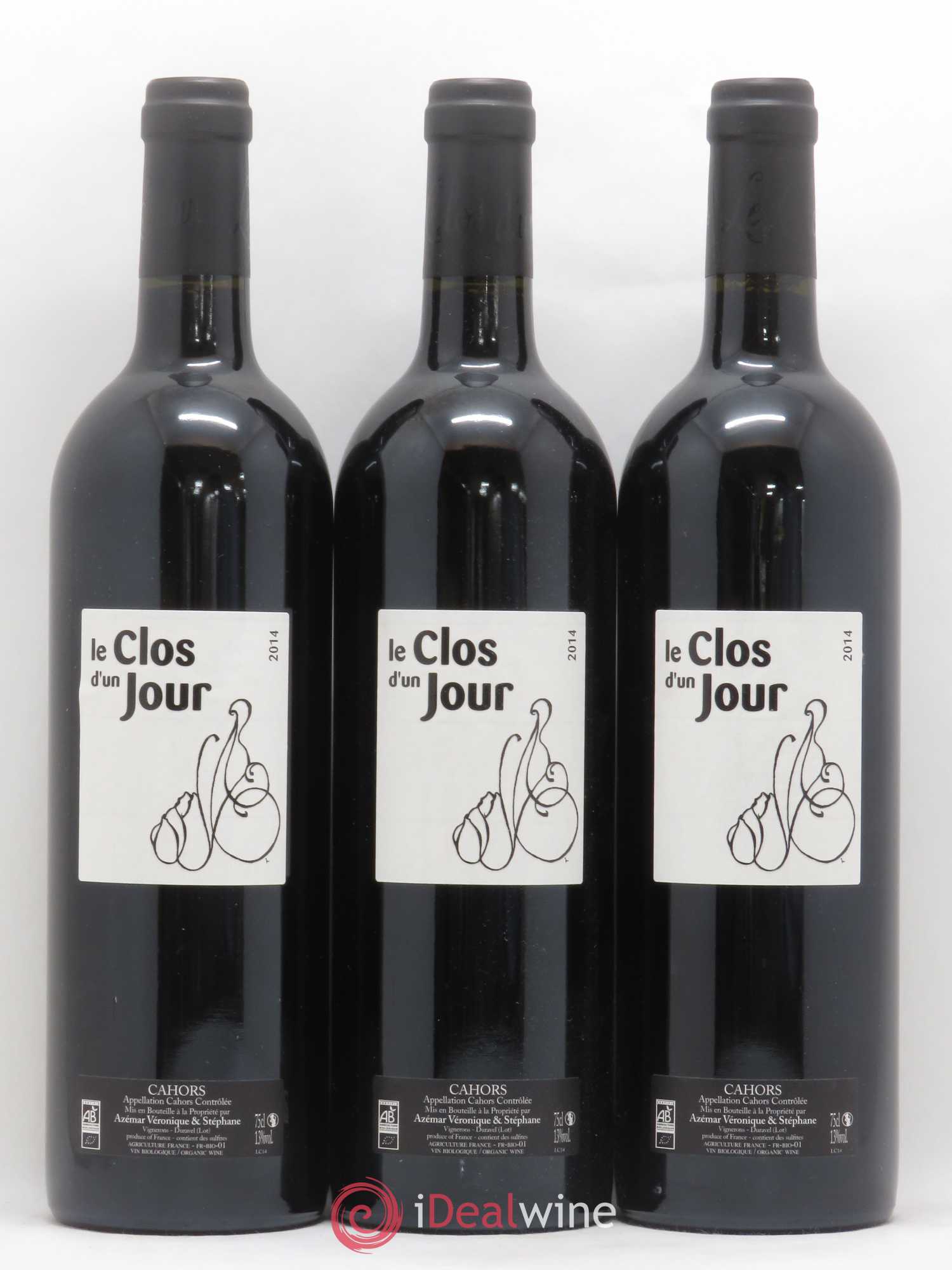 Cahors Le Clos d'un jour (sans prix de réserve) 2014 - Posten von 3 Flaschen - 0