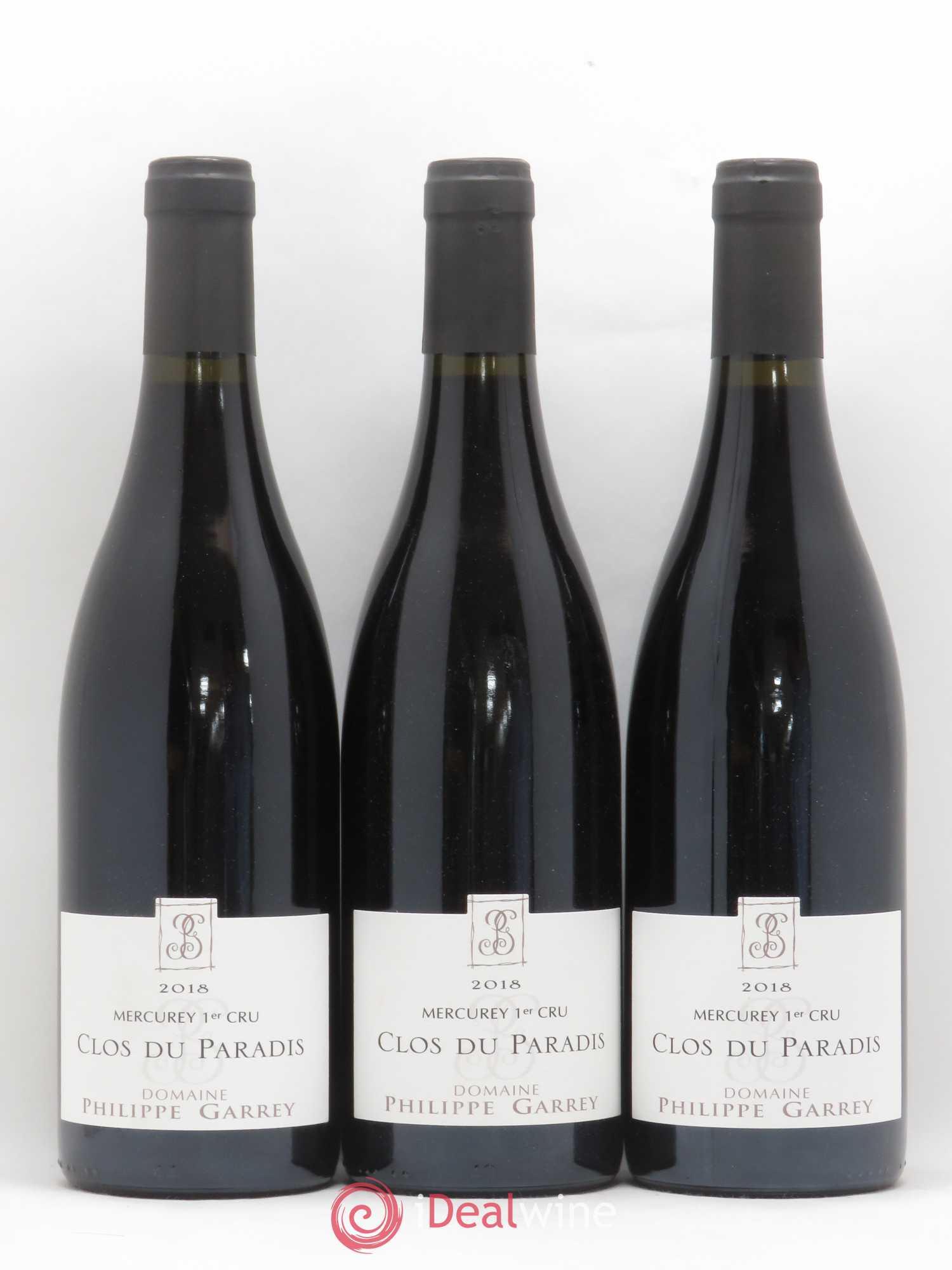 Mercurey 1er Cru Clos Du Paradis Domaine Philippe Garrey (sans prix de réserve) 2018 - Posten von 3 Flaschen - 0