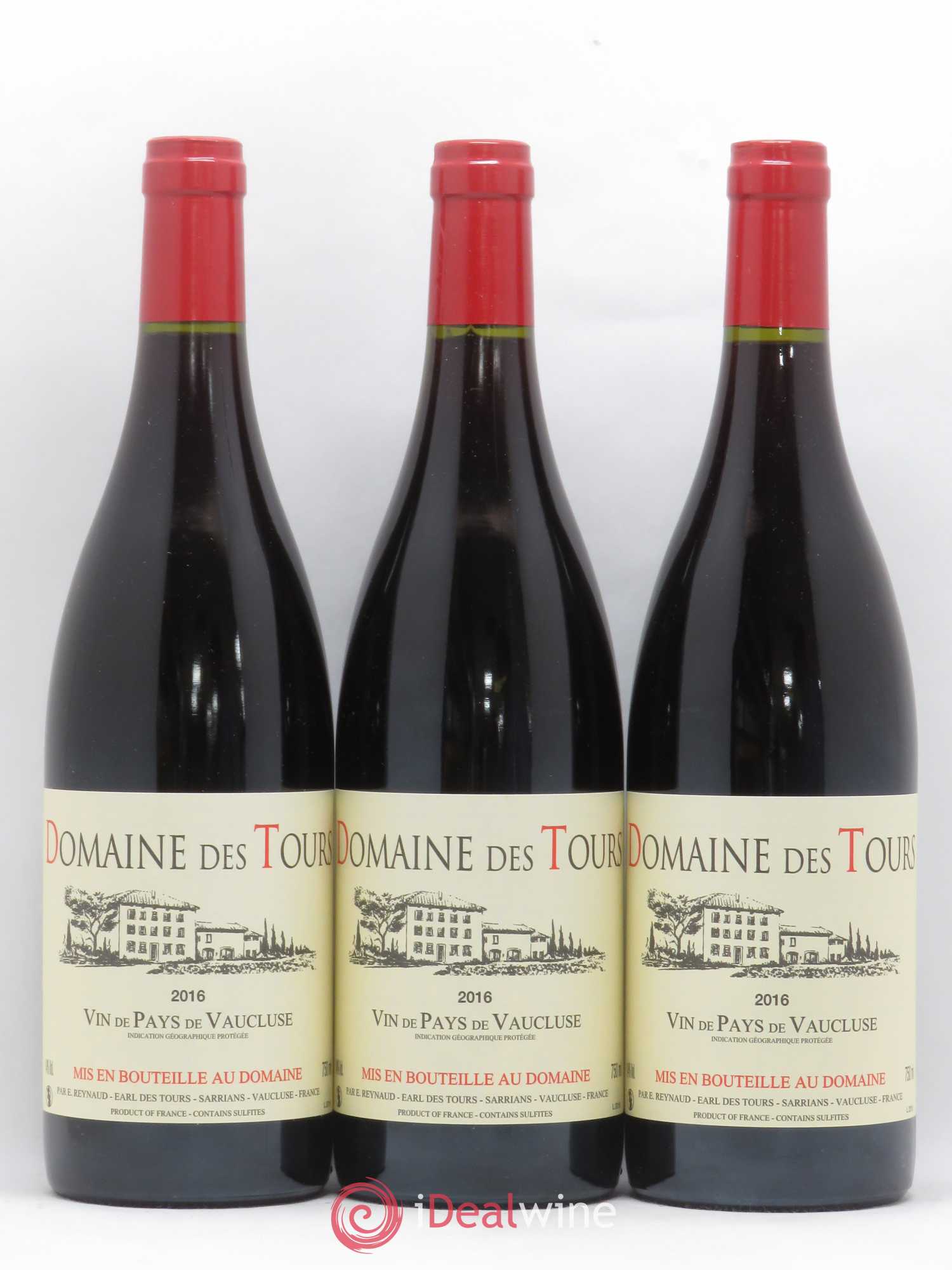 Vaucluse (Vin de Pays de Vaucluse) Domaine des Tours Emmanuel Reynaud 2016 - Lot de 3 bouteilles - 0
