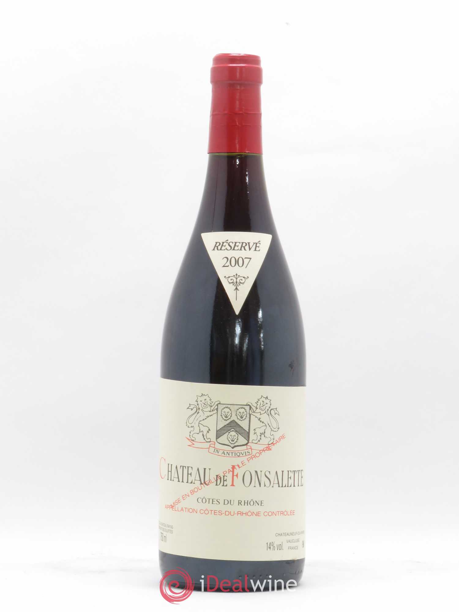 Côtes-du-Rhône Château de Fonsalette Emmanuel Reynaud 2007 - Lot de 1 bouteille - 0