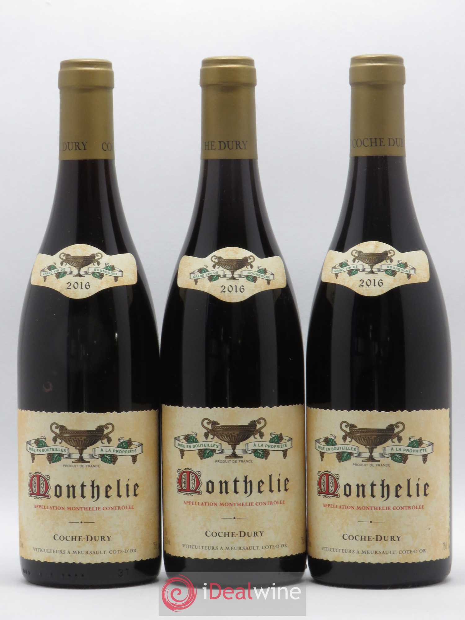 Monthélie Coche Dury (Domaine) (sans prix de réserve) 2016 - Lot de 3 bouteilles - 0
