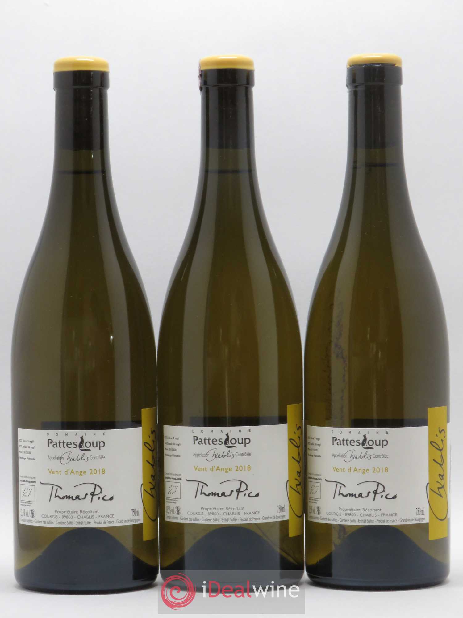 Chablis Domaine Pattes Loup (sans prix de réserve) 2018 - Posten von 3 Flaschen - 1