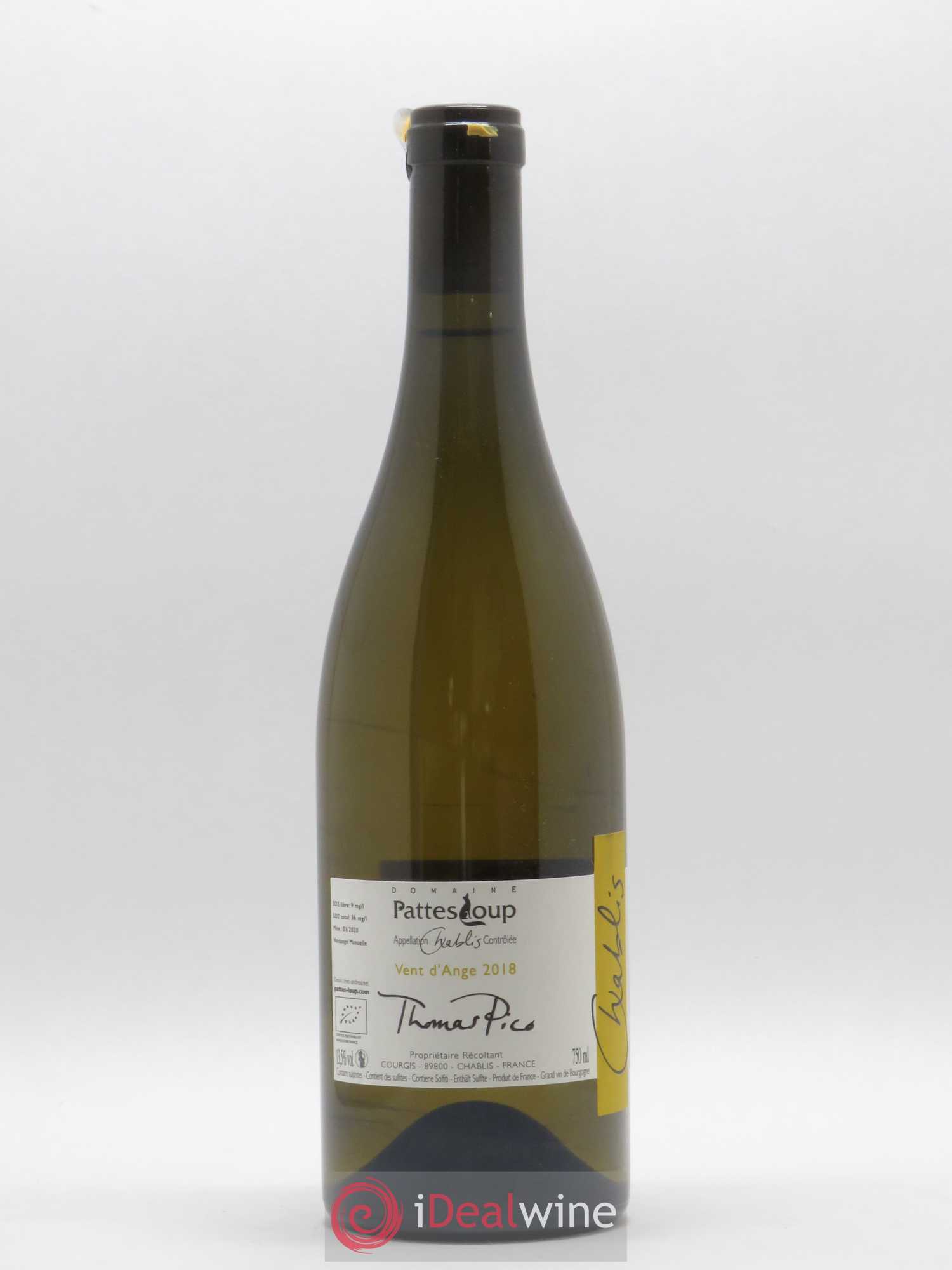 Chablis Vent d'Ange Pattes Loup (Domaine) (sans prix de réserve) 2016 - Lot de 1 bouteille - 1