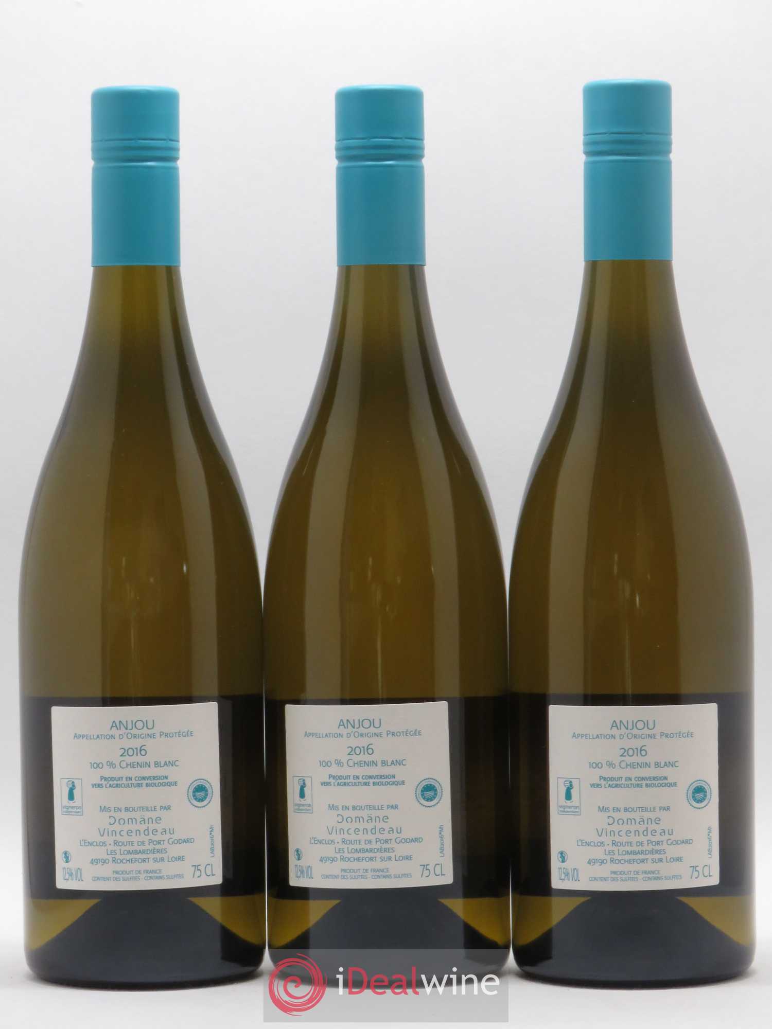 Anjou Domaine Vincendeau Le Raguenet (sans prix de réserve) 2016 - Posten von 3 Flaschen - 1