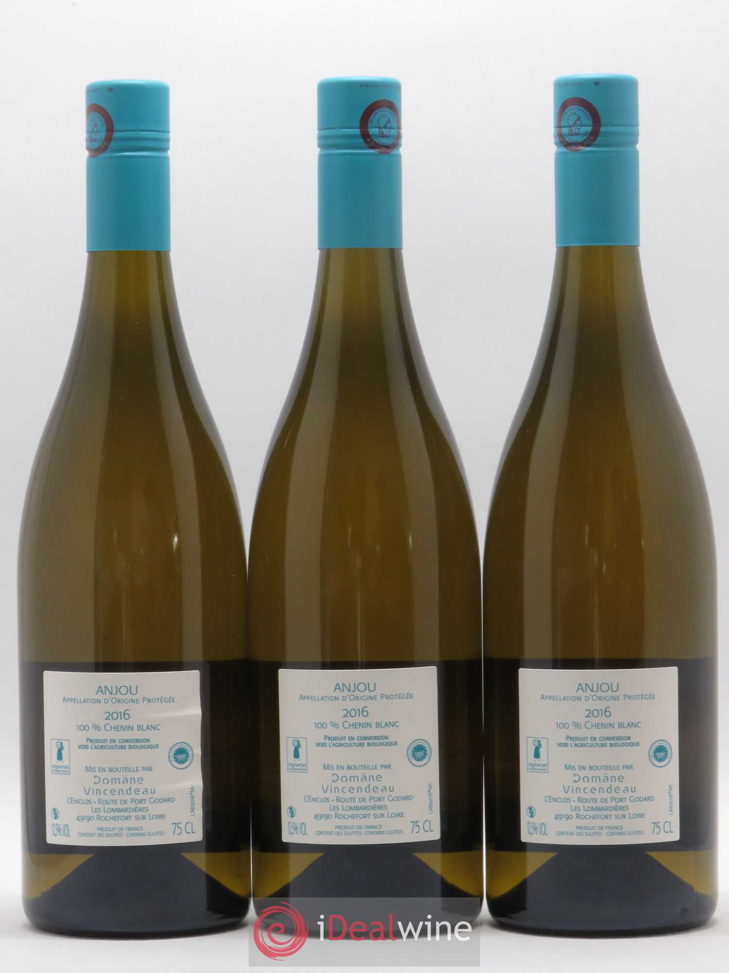 Anjou Domaine Vincendeau Le Raguenet (sans prix de réserve) 2016 - Posten von 3 Flaschen - 1