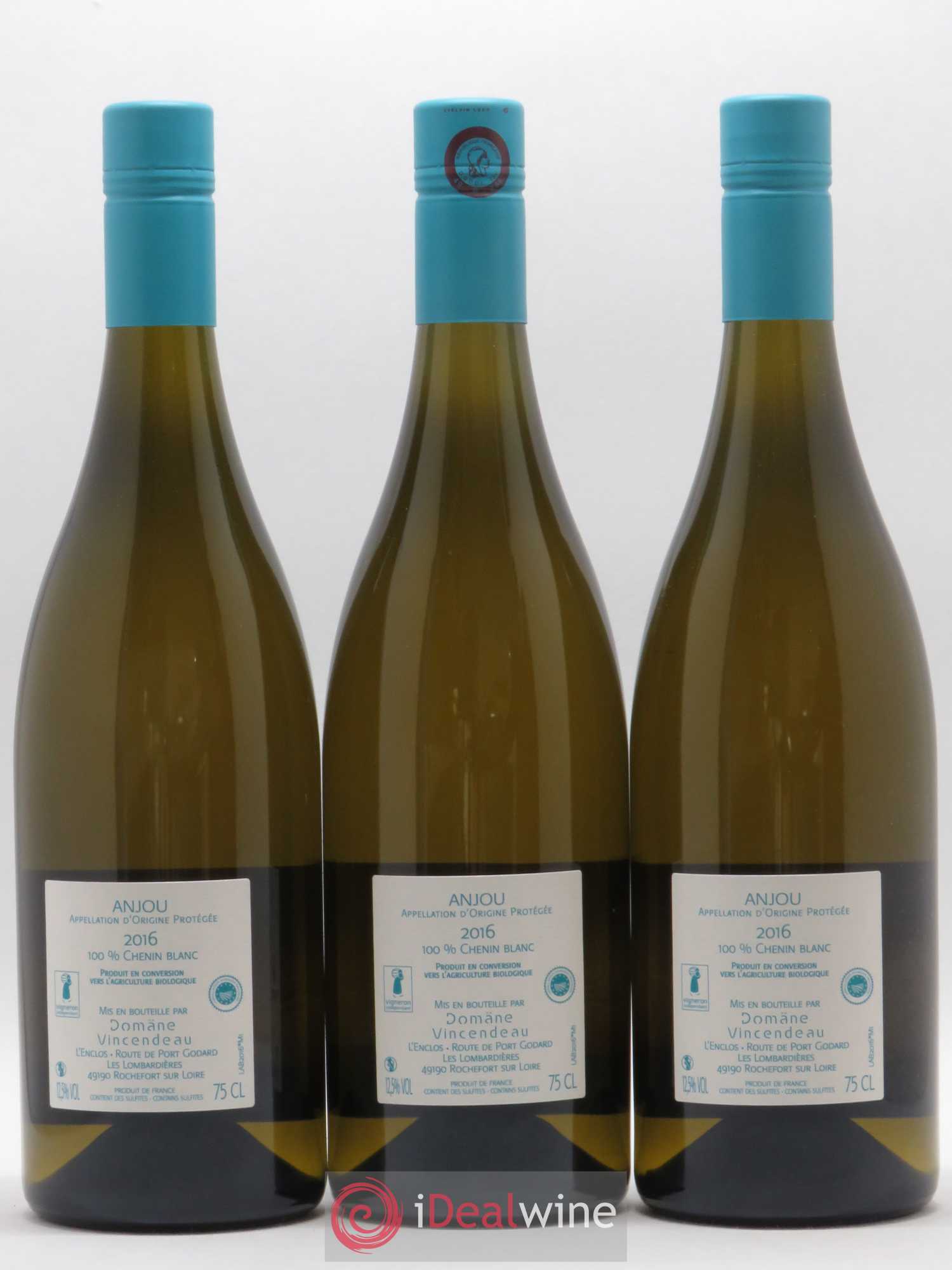 Anjou Domaine Vincendeau Le Raguenet (sans prix de réserve) 2016 - Posten von 3 Flaschen - 1