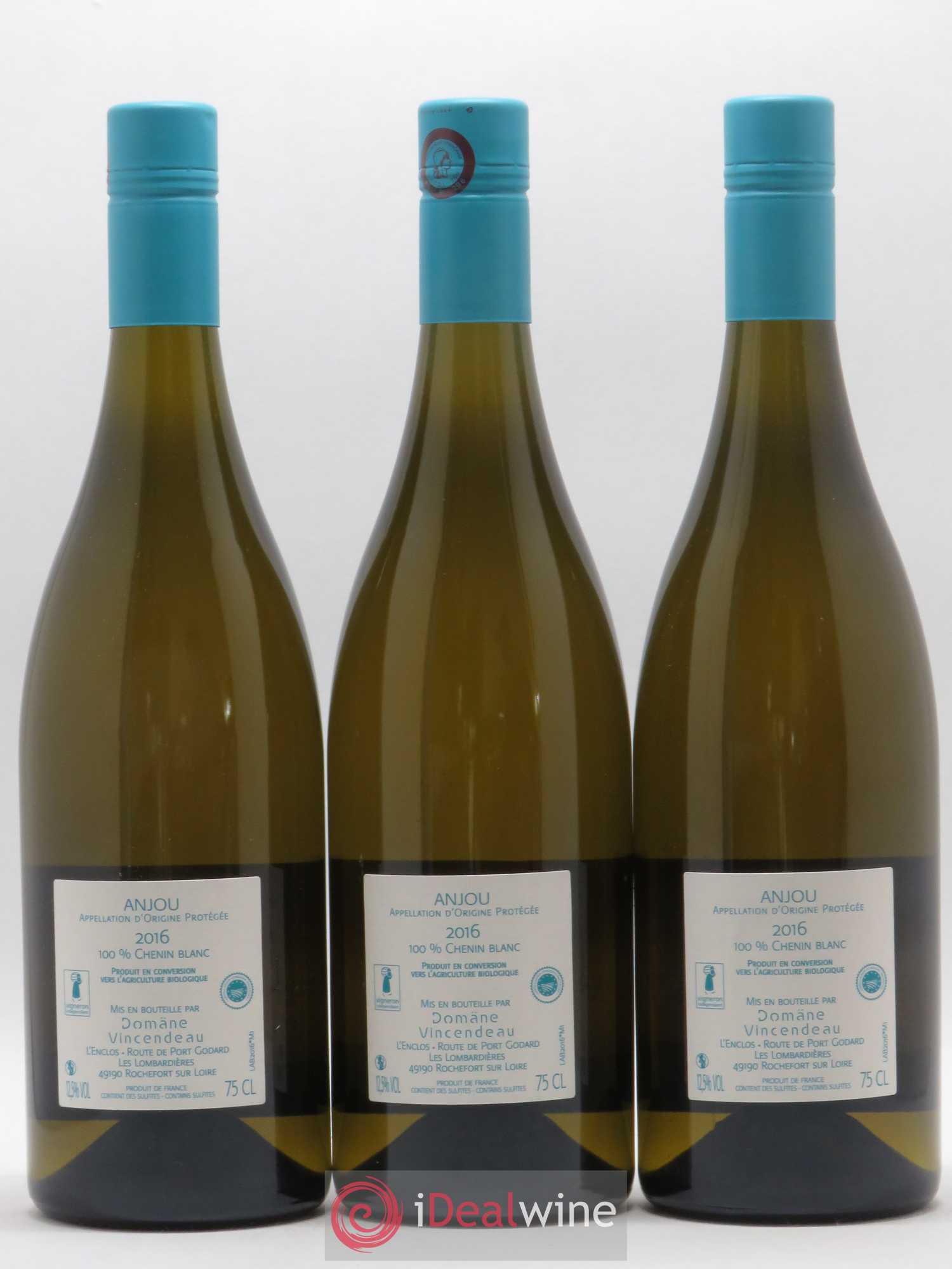 Anjou Domaine Vincendeau Le Raguenet (sans prix de réserve) 2016 - Posten von 3 Flaschen - 1
