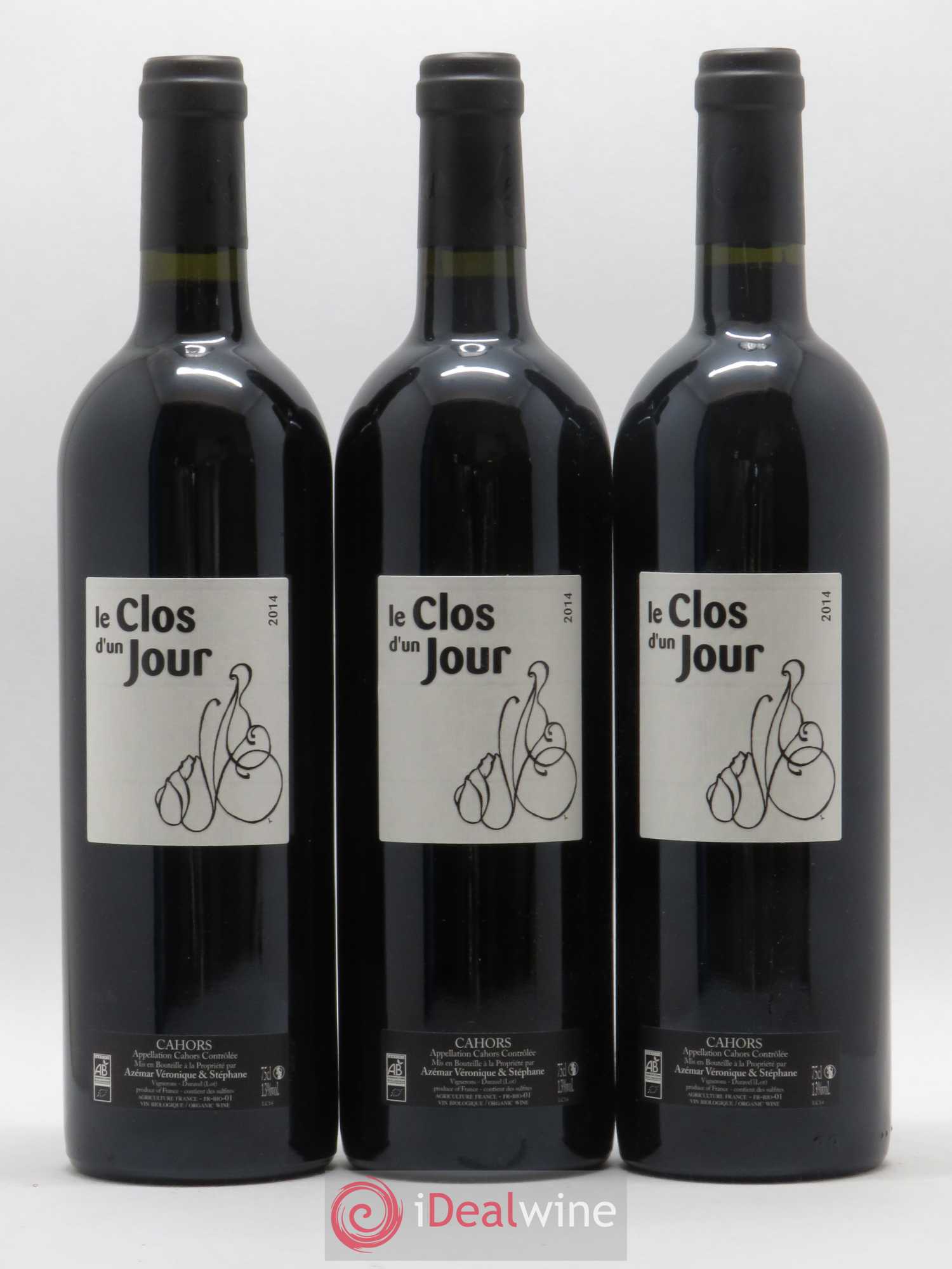 Cahors Le Clos d un Jour (sans prix de réserve) 2014 - Posten von 3 Flaschen - 0