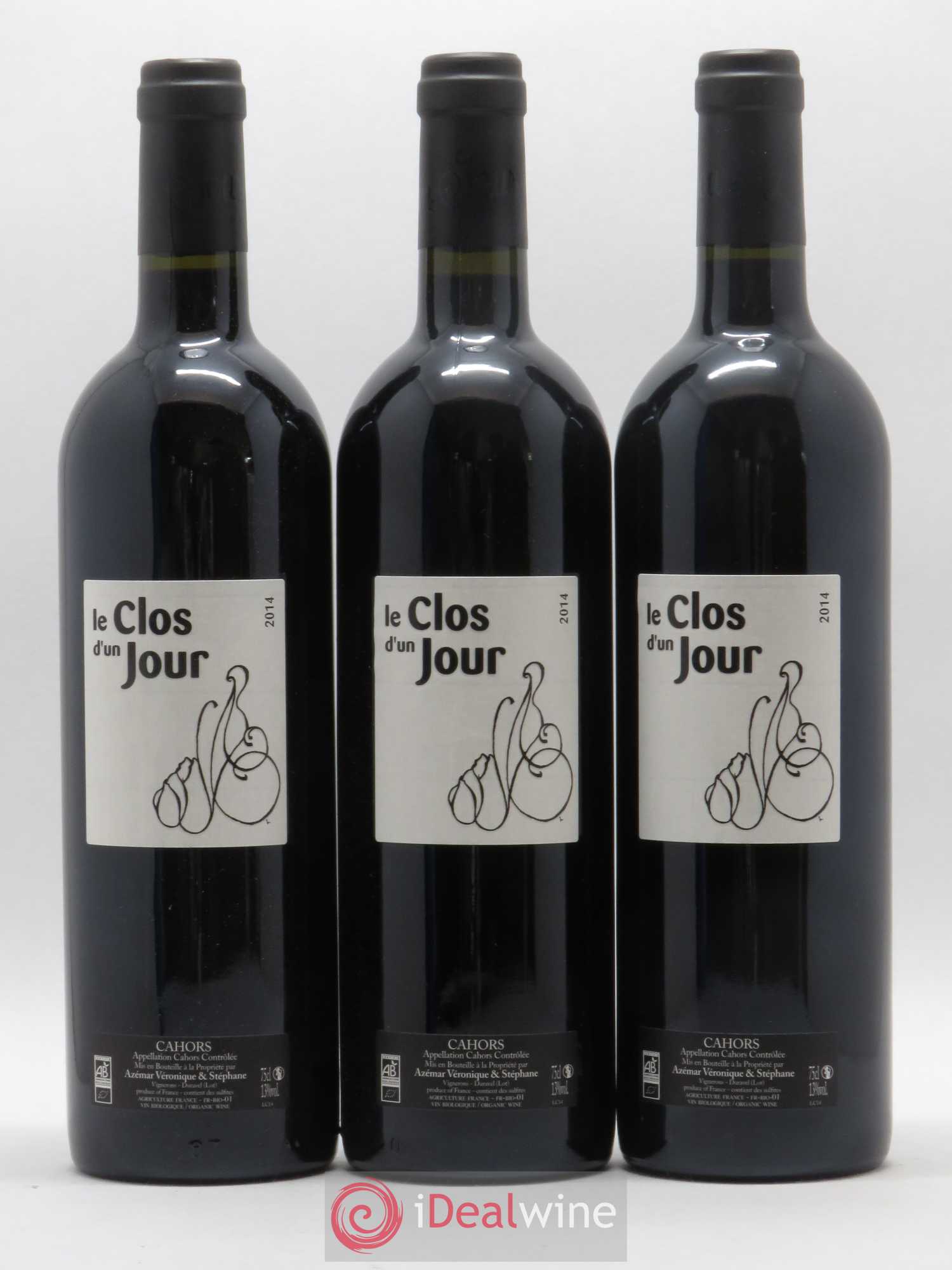 Cahors Le Clos d un Jour (sans prix de réserve) 2014 - Posten von 3 Flaschen - 0