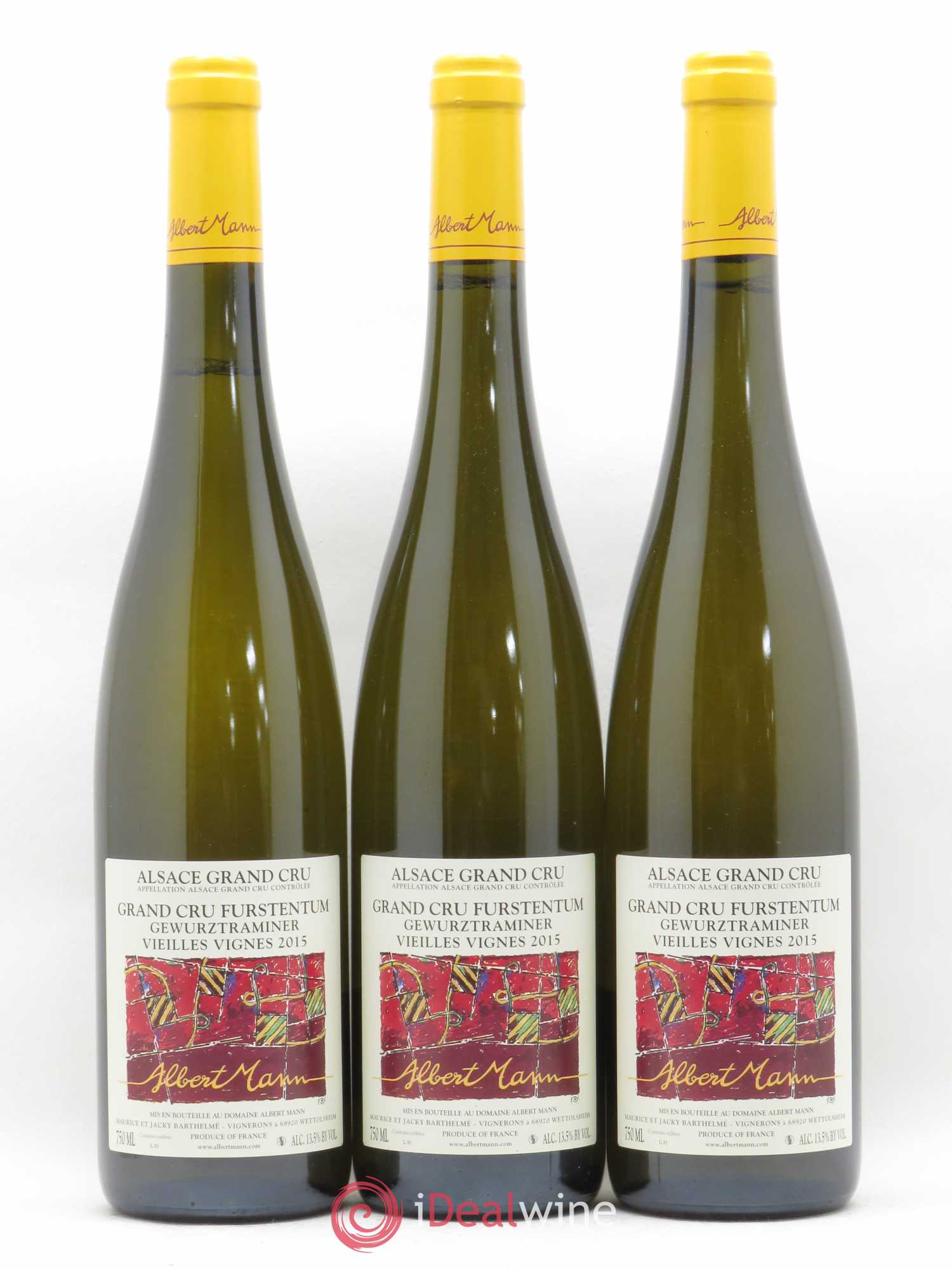 Alsace Gewurztraminer Grand Cru Furstentum Vieilles Vignes Albert Mann 2015 - Lot de 3 bouteilles - 0