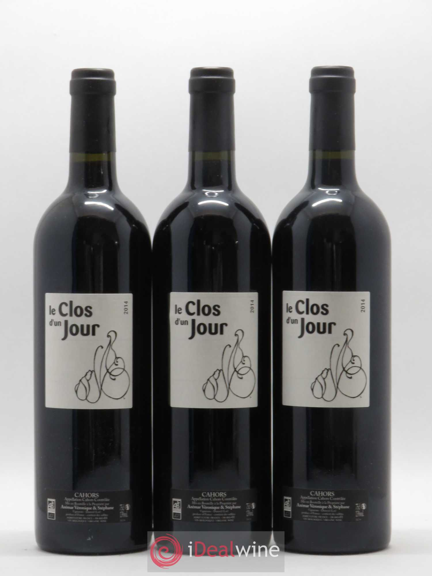 Cahors Le Clos d'un Jour Véronique et Stéphane Azémar (sans prix de réserve) 2014 - Lot de 6 bouteilles - 1