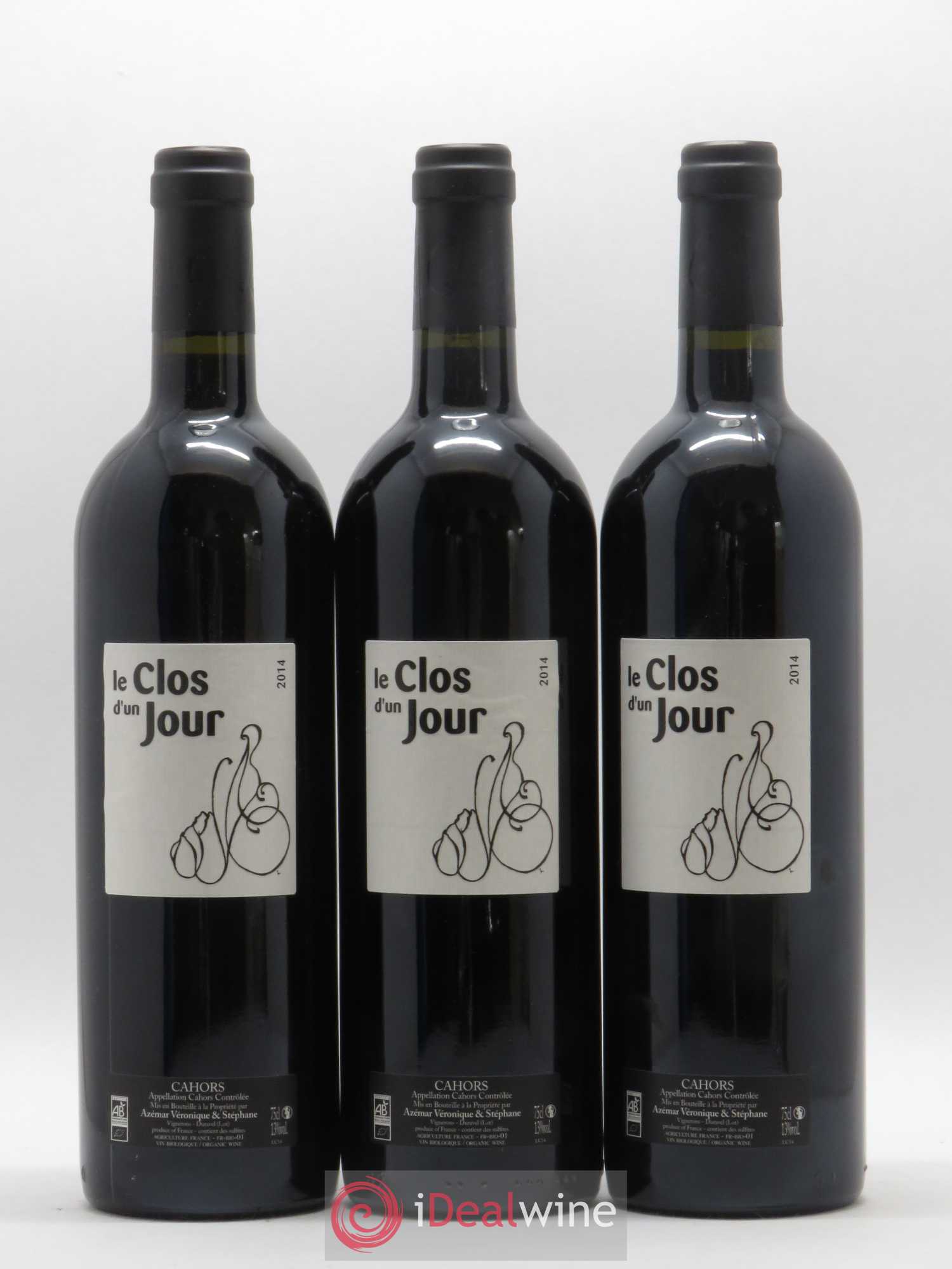 Cahors Le Clos d'un Jour Véronique et Stéphane Azémar (sans prix de réserve) 2014 - Lot de 6 bouteilles - 2